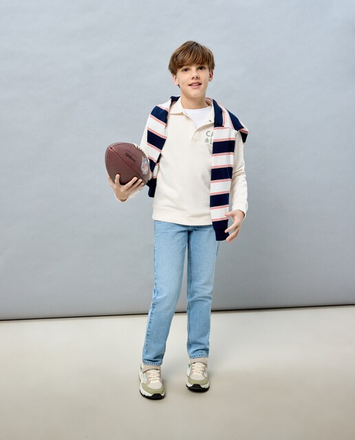 Sudadera cuello polo de niño
