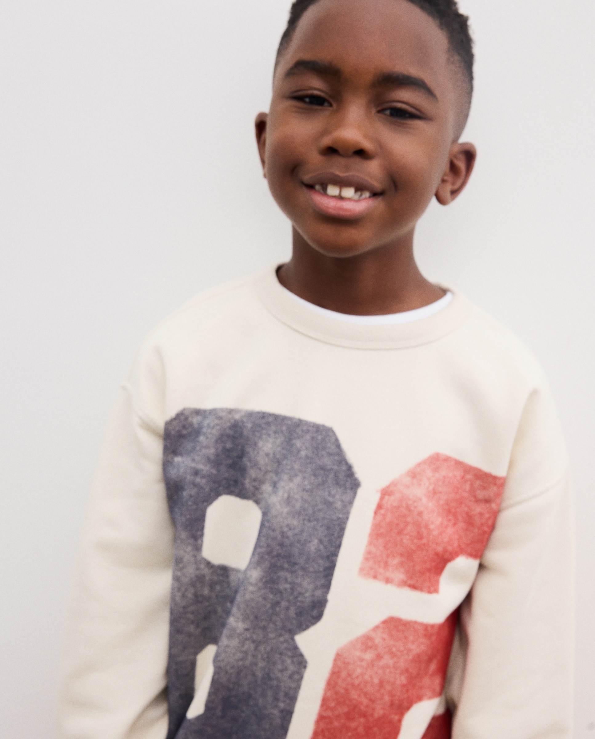 Sudadera de niño básica cuello caja fantasía - Kids El Corte Inglés - Blanco Blanco-1