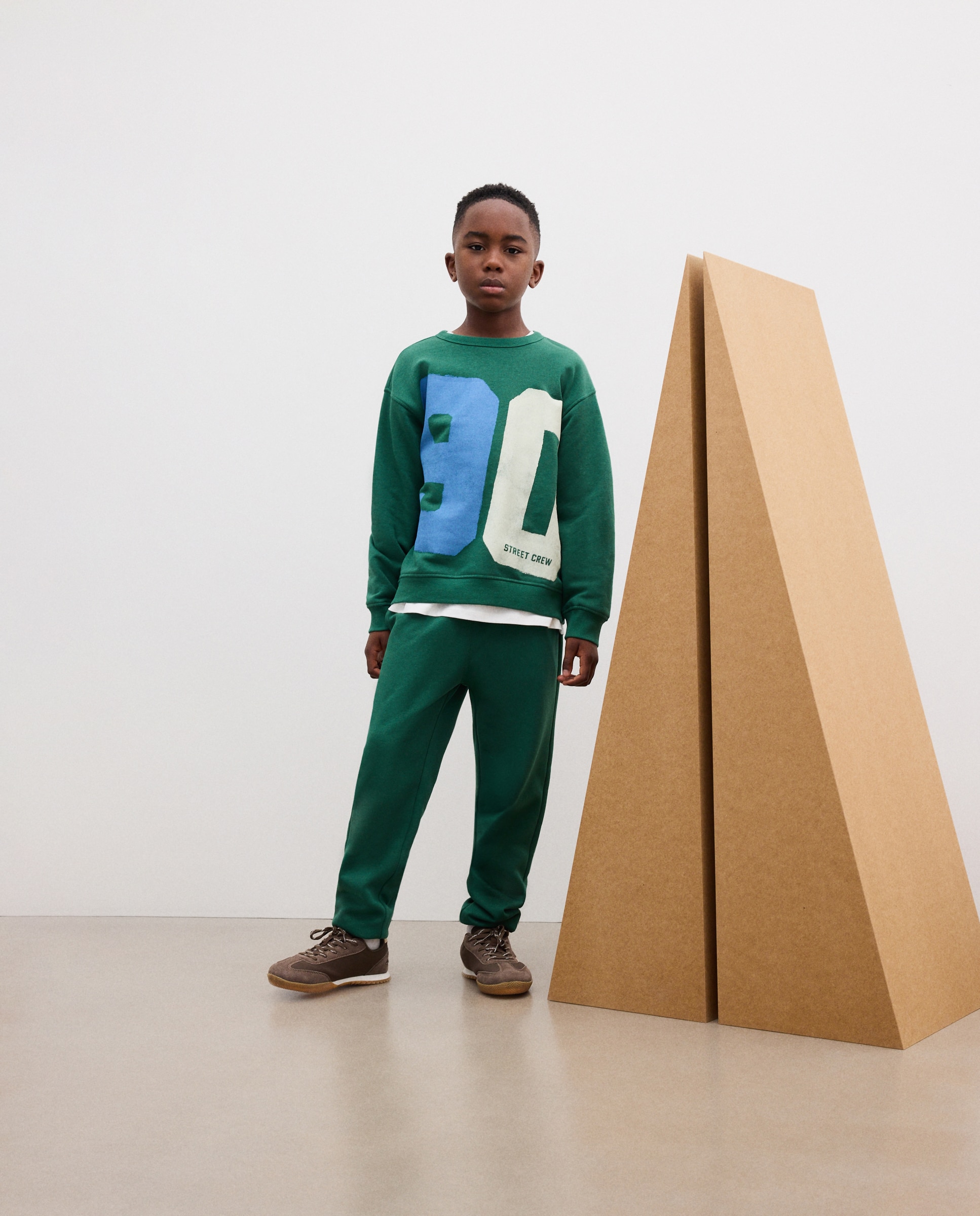 Sweatshirt Básica com Gola Redonda e Fantasia Kids El Corte Inglés Verde-2