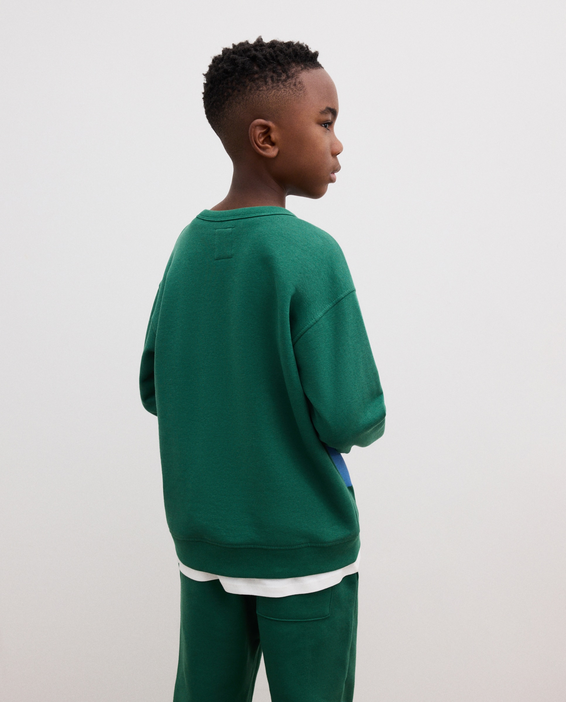 Sweatshirt Básica com Gola Redonda e Fantasia Kids El Corte Inglés Verde-3