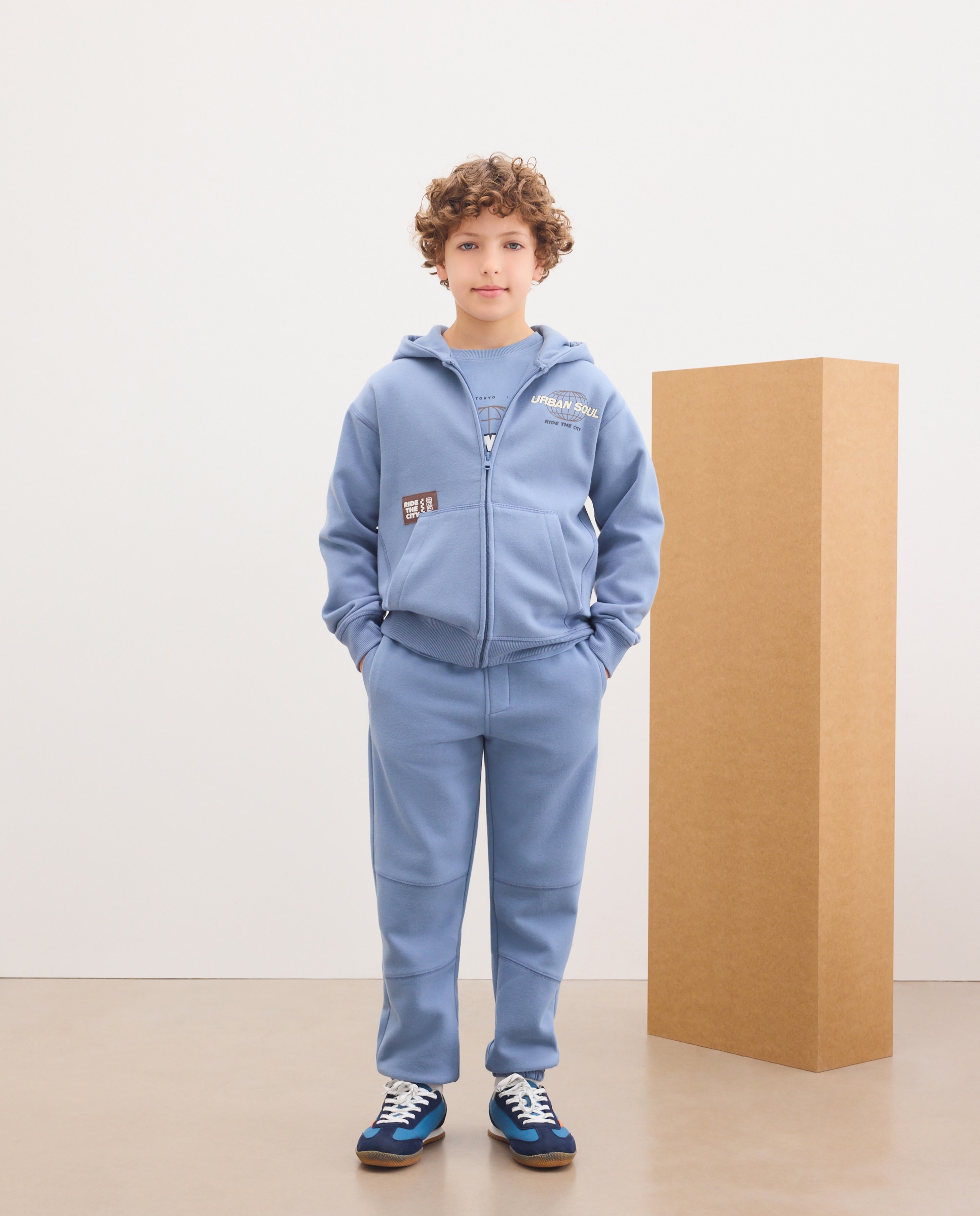 Sweatshirt Aberta com Capuz Azul-2