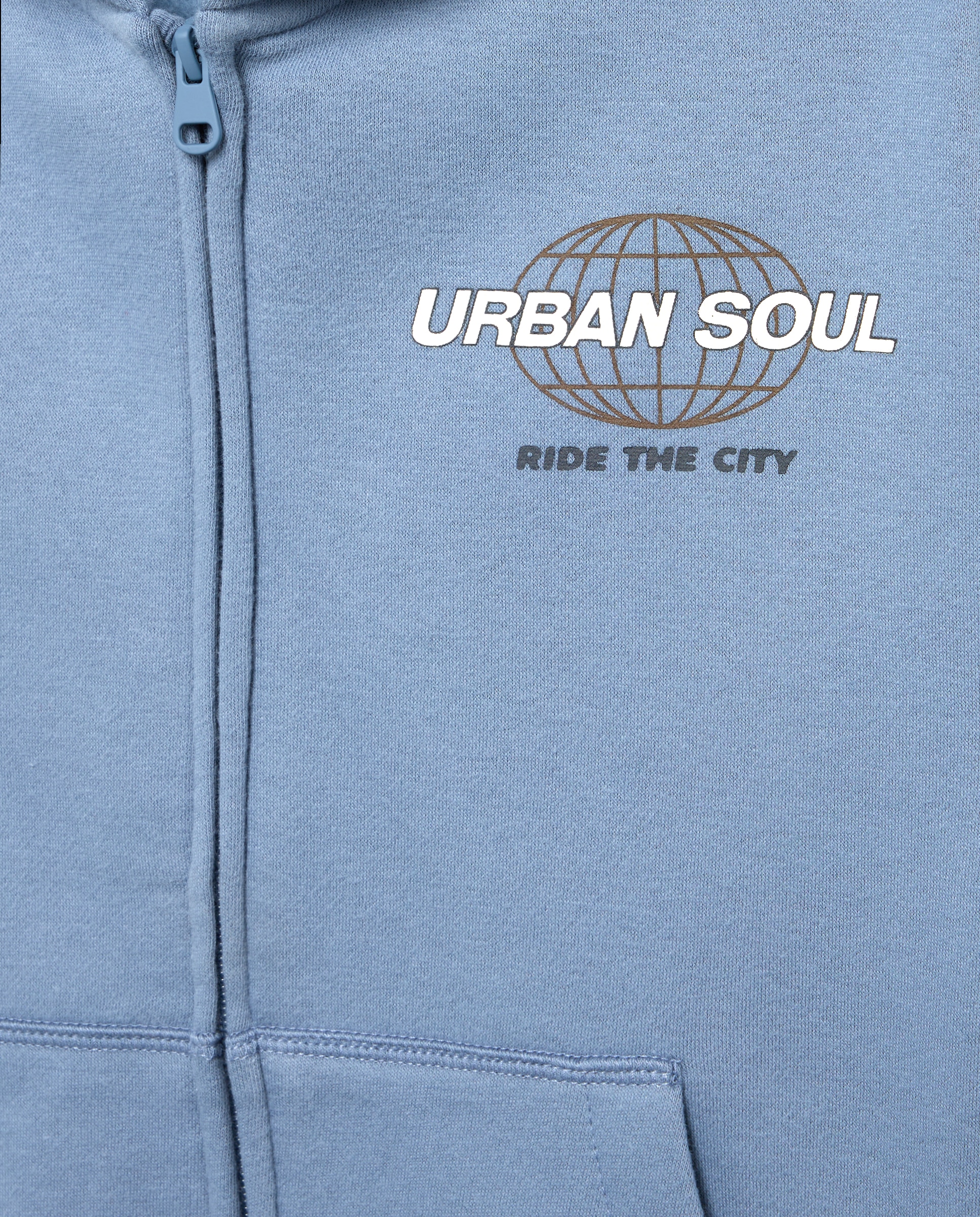 Sweatshirt Aberta com Capuz Azul-5