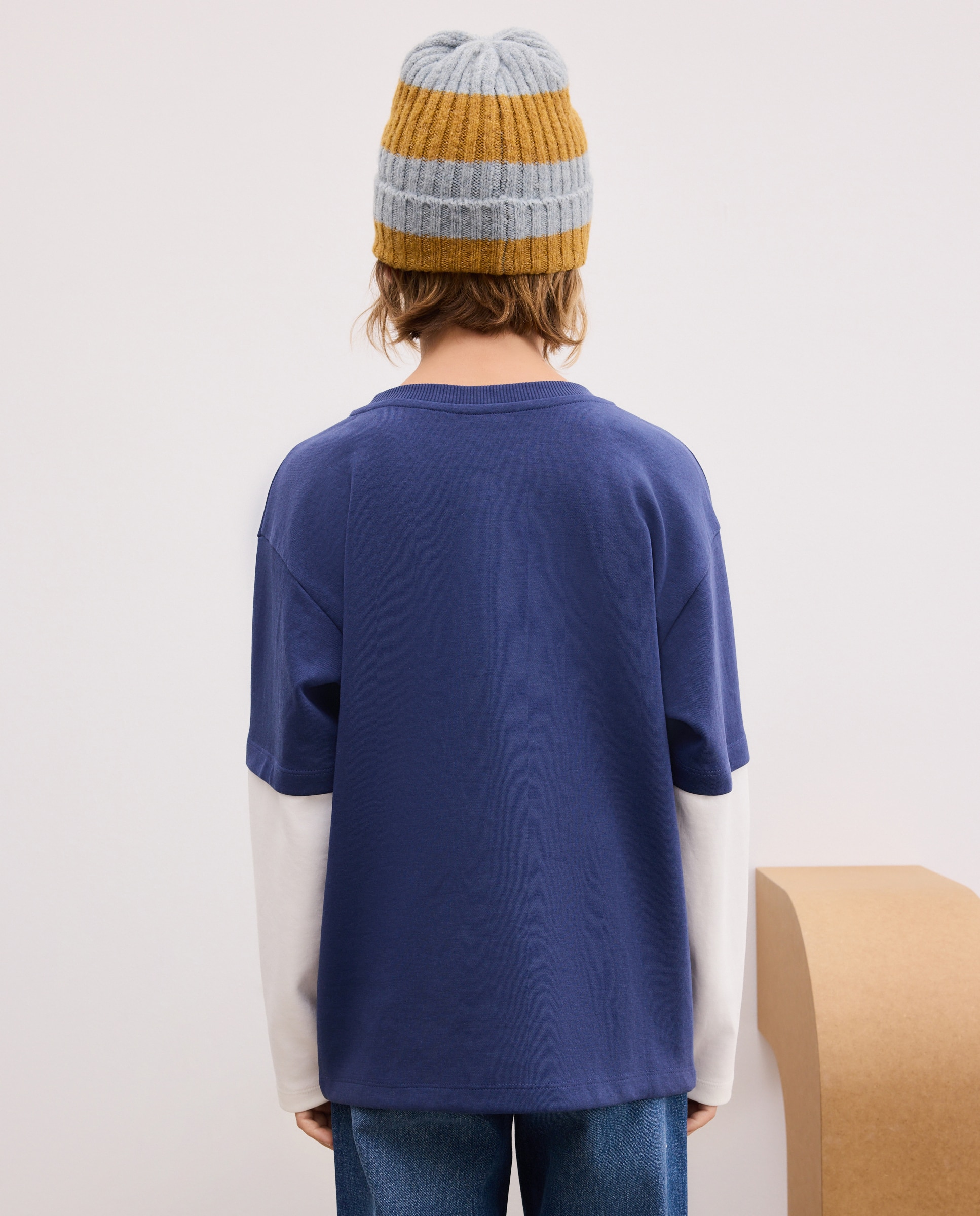 Sweatshirt Interlock de Manga Dupla Castanho-3