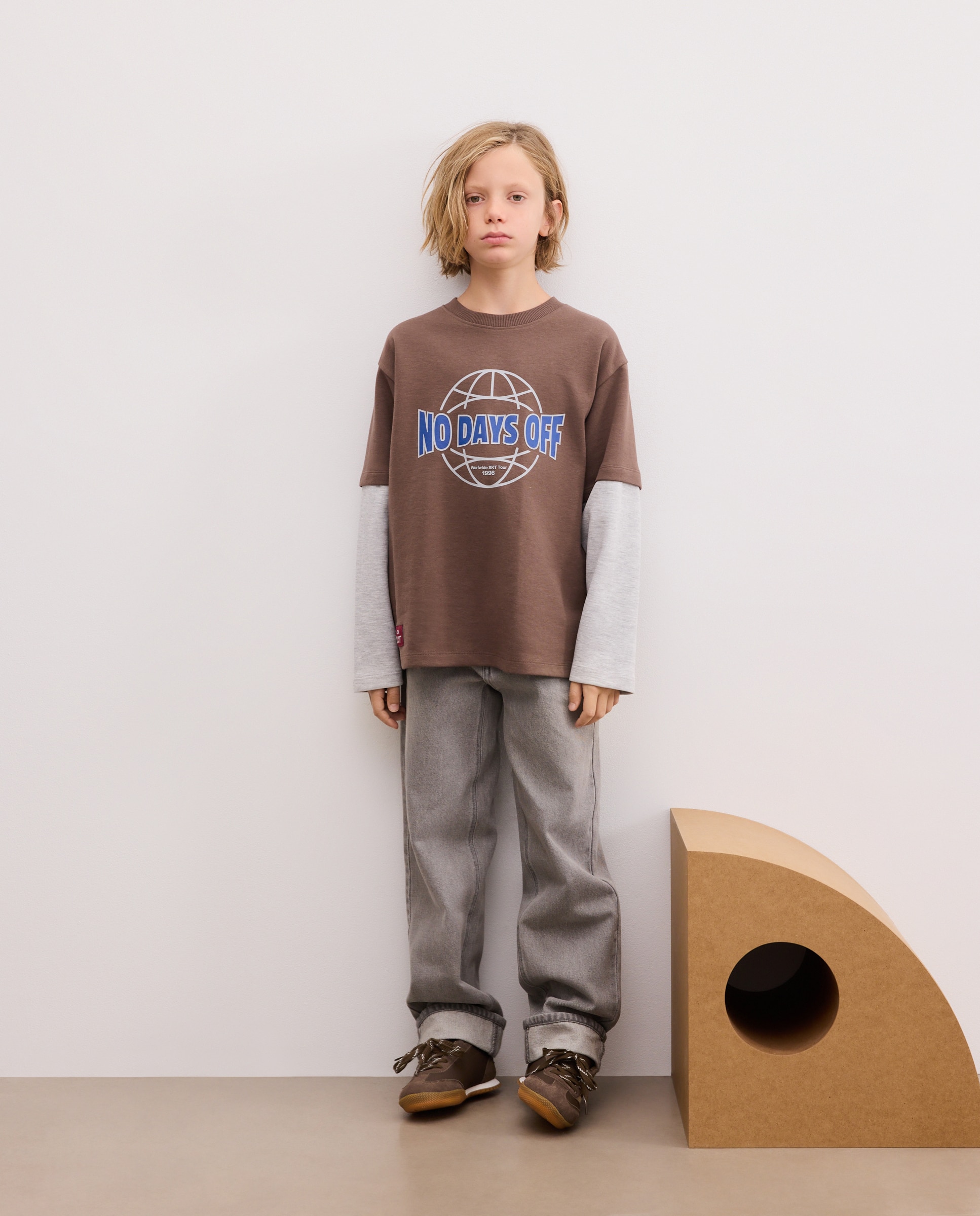 Sweatshirt Interlock de Manga Dupla Azul-2