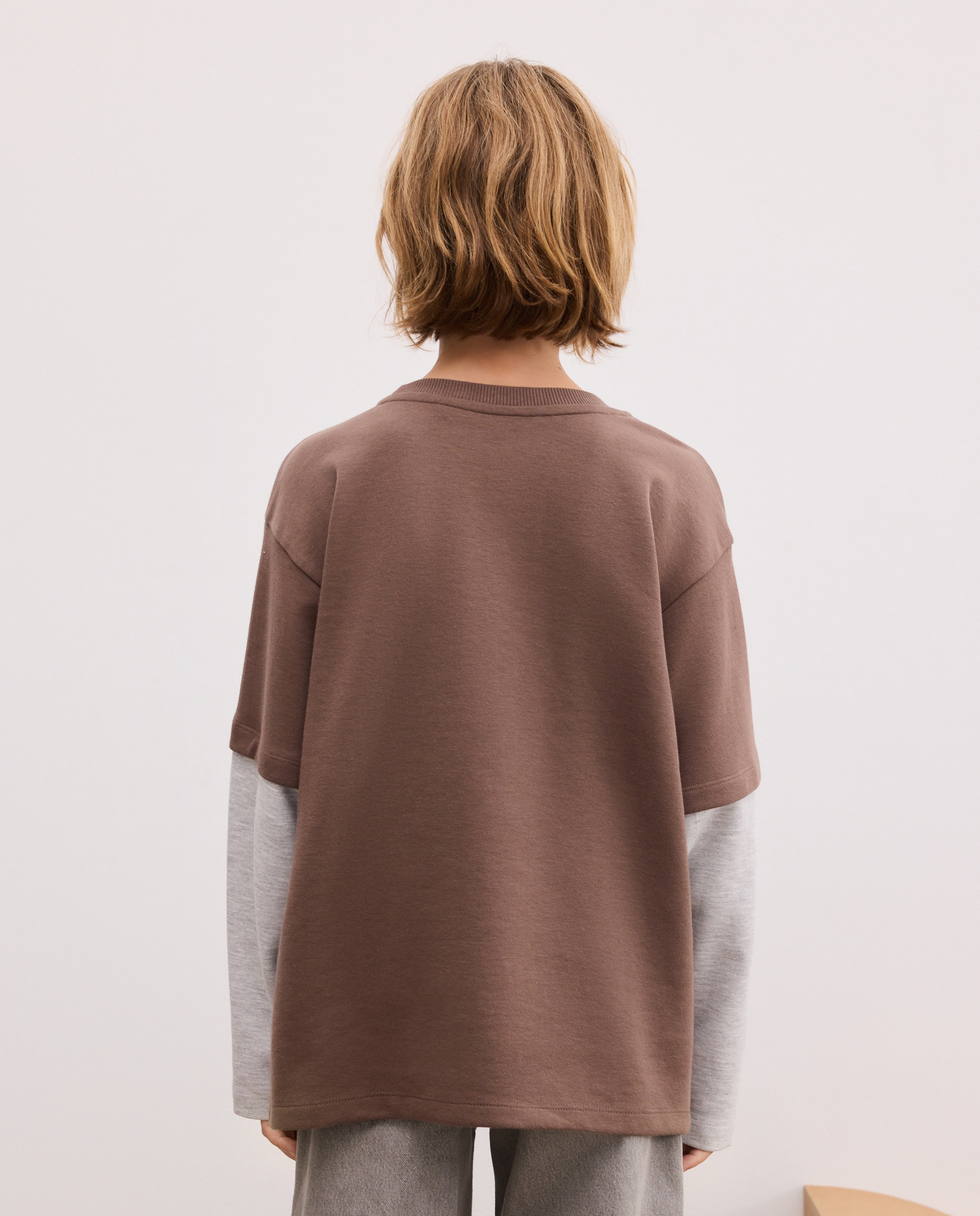 Sweatshirt Interlock de Manga Dupla Azul-3