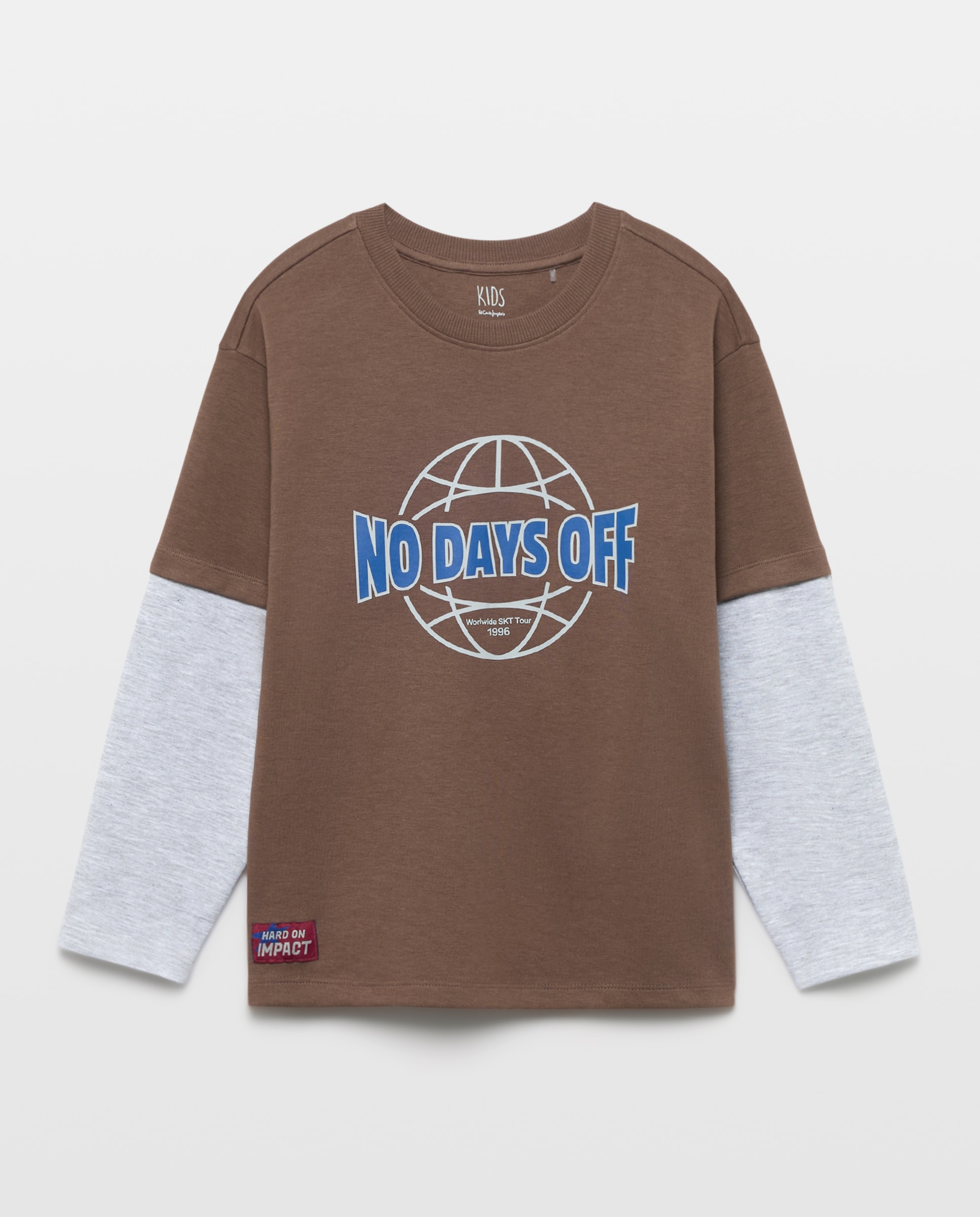 Sweatshirt Interlock de Manga Dupla Azul-4