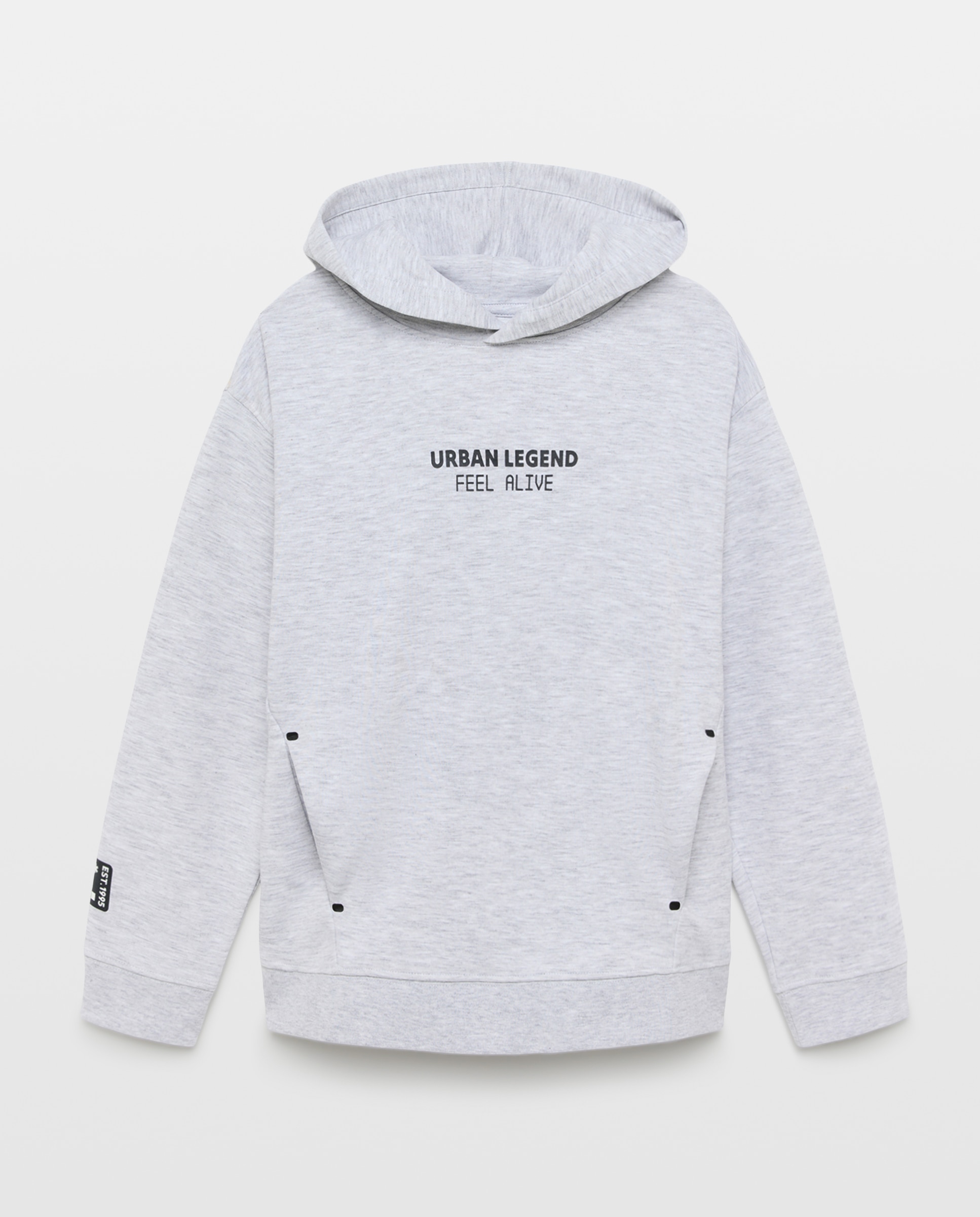 Sweatshirt Interlock Fechada com Capuz Preto-4