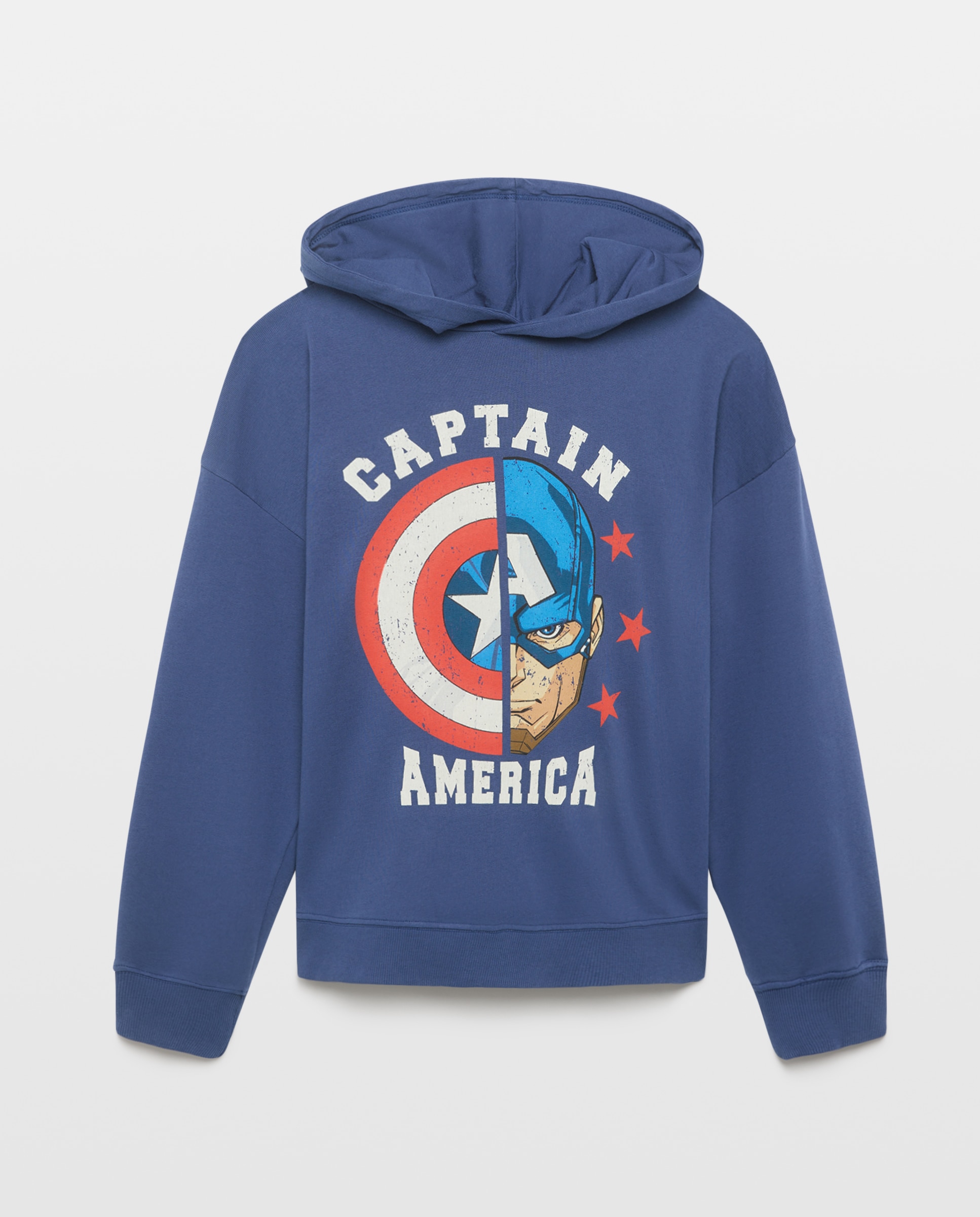 Sudadera cerrada estampado fantasía CAPITÁN AMÉRICA de niño - Kids El Corte Inglés - Azul marino Azul marino-4