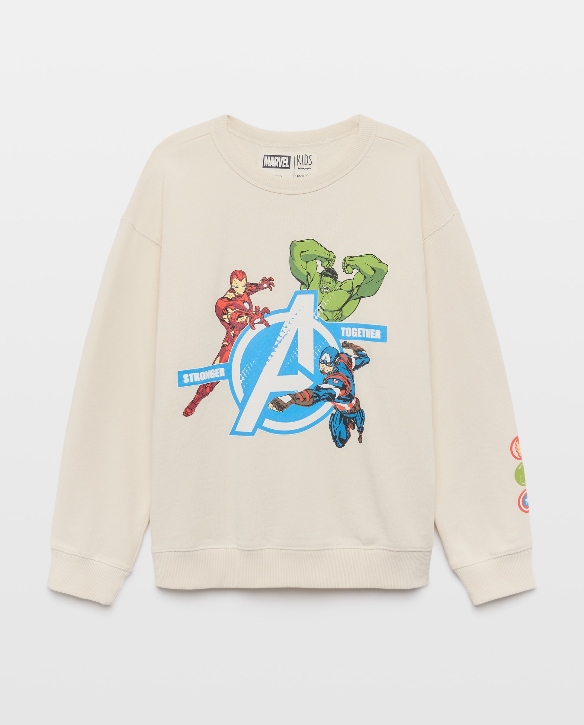 Sweatshirt Fechada de Criança com Estampado Fantasia AVENGERS Branco-4