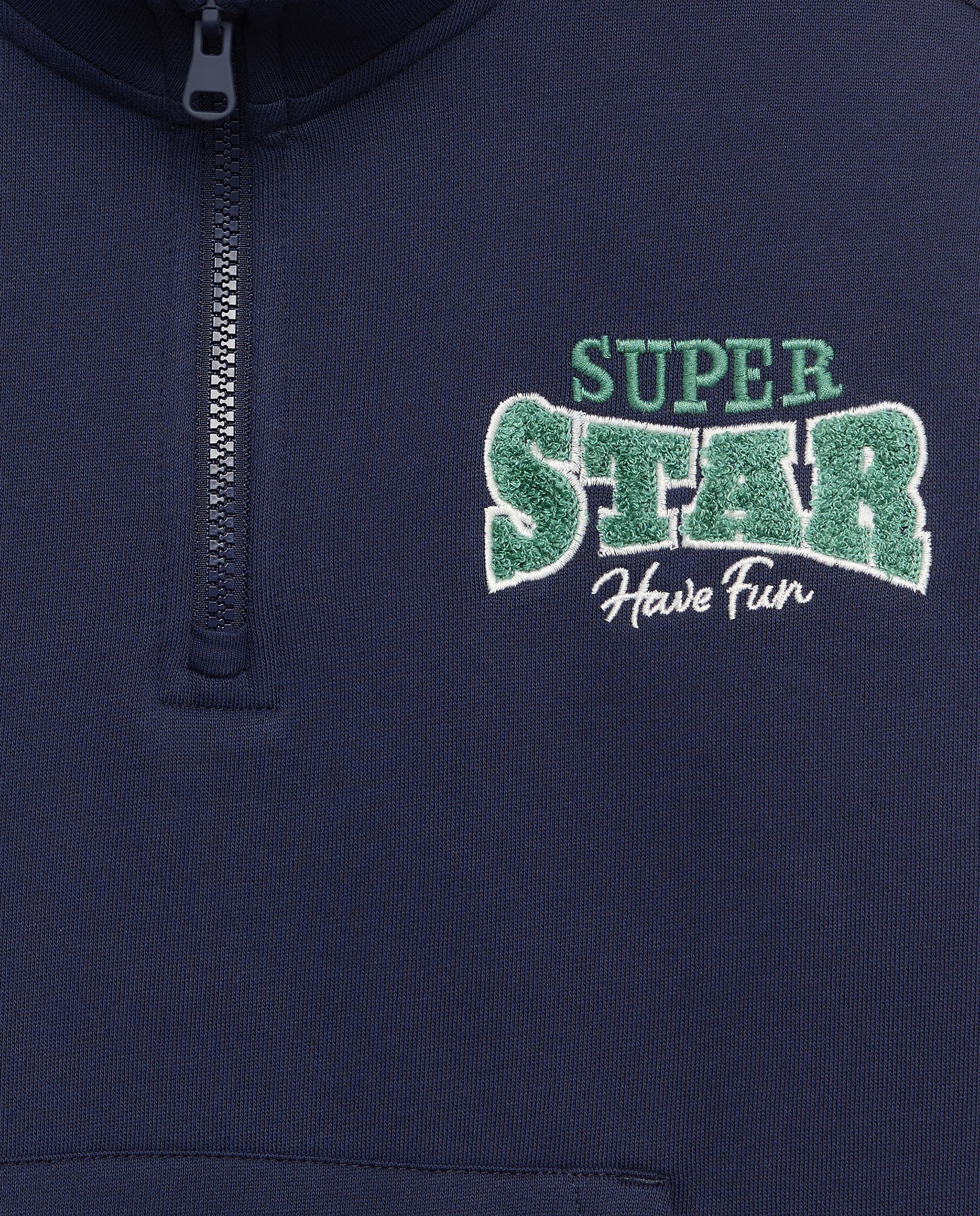 Sudadera sin capucha de niño con cintas cuello - Kids El Corte Inglés - Azul marino Azul marino-5