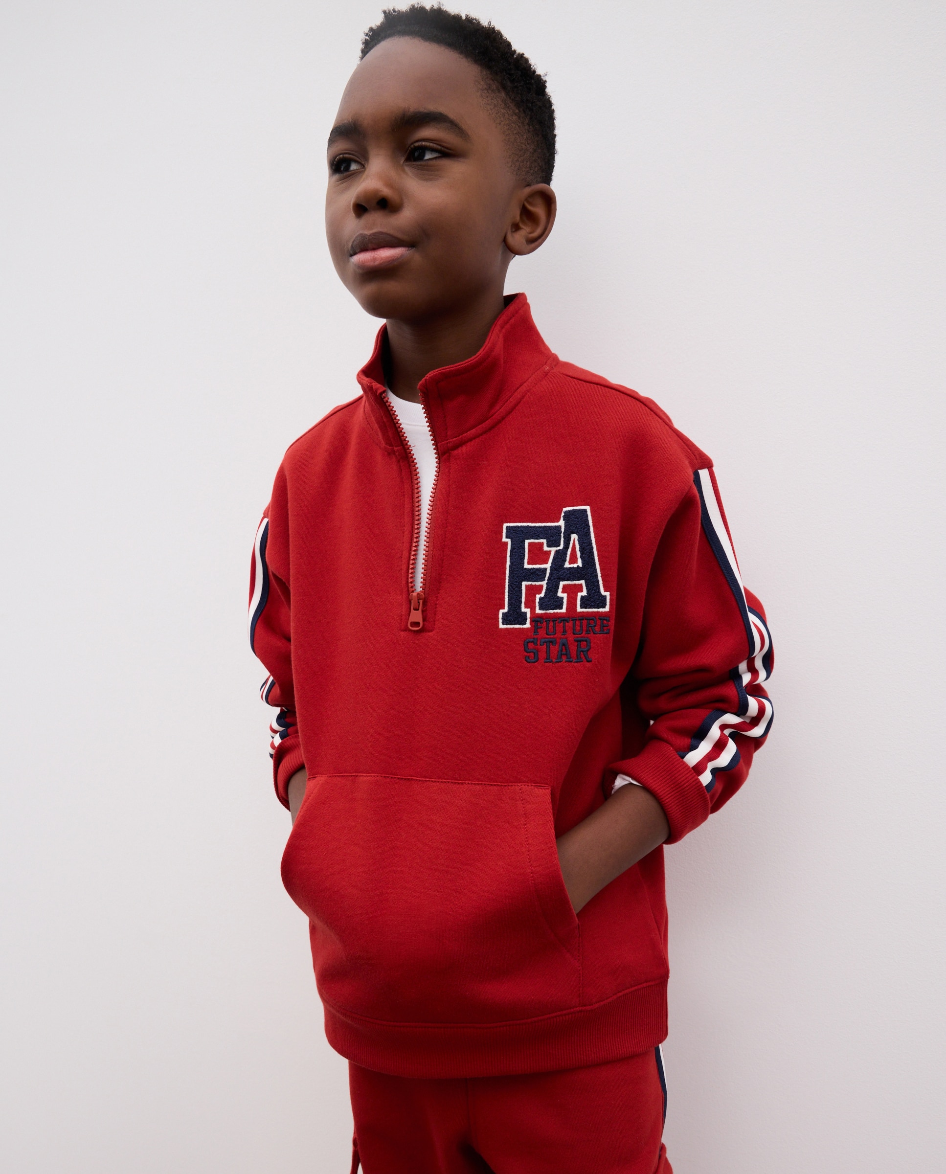 Sudadera sin capucha de niño con cintas cuello - Kids El Corte Inglés - 600 Rojo 600 Rojo-1