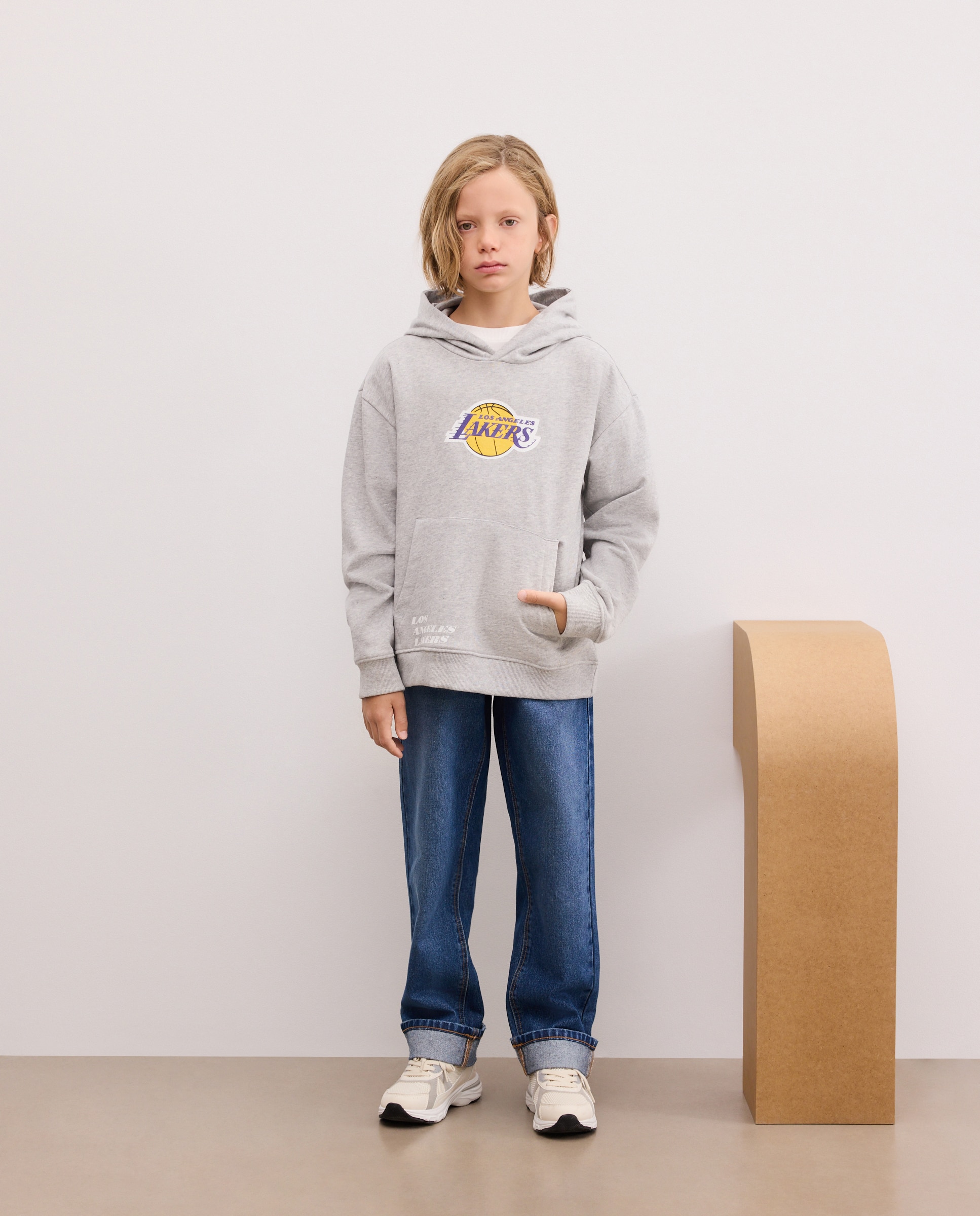 Sweatshirt Fechada com Capuz e Fantasia NBA Cinzento-2