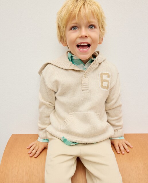 Imagem 0 de Camisola de Malha de Intársia com Capuz