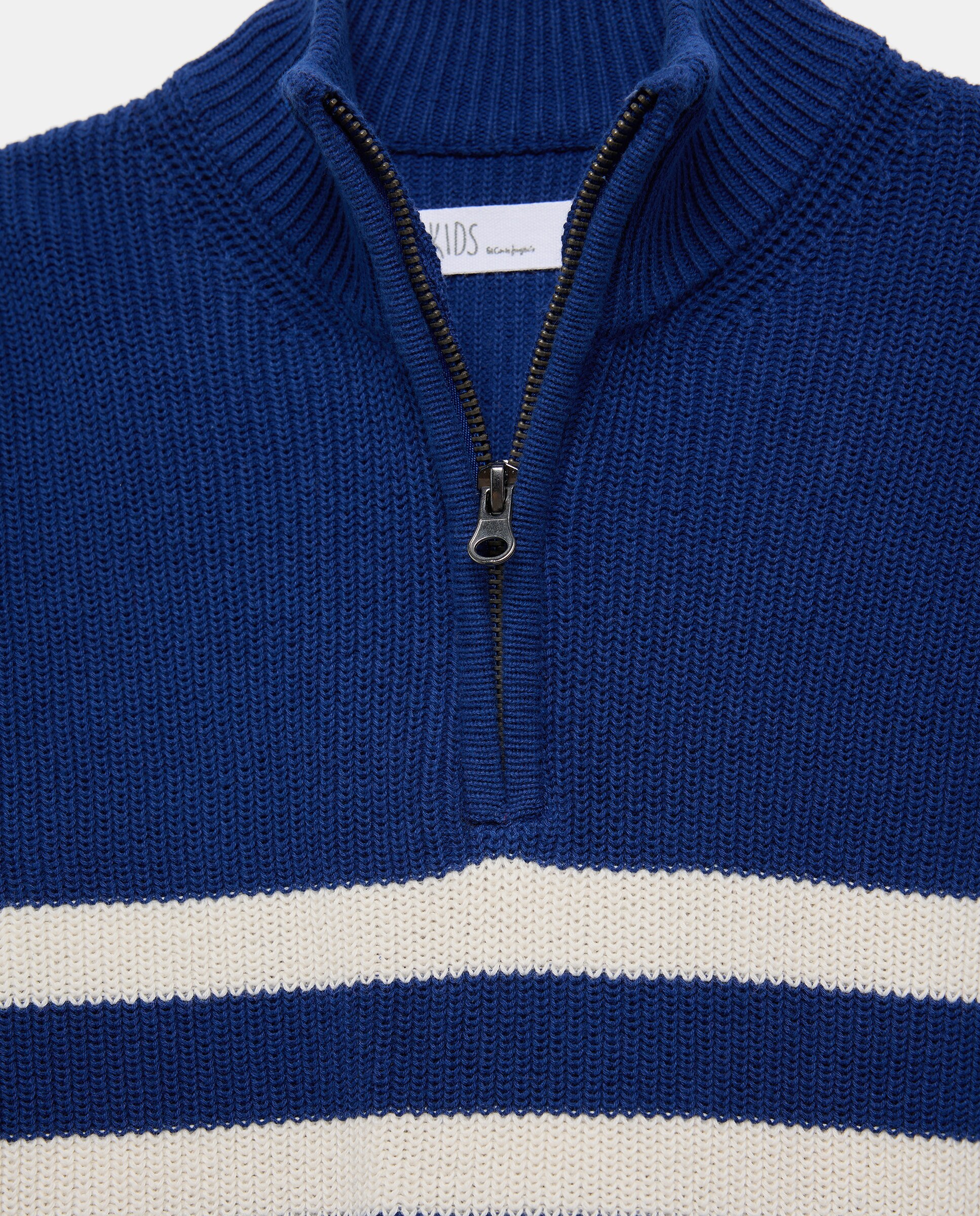 Camisola de Malha com Risca e Fecho de Correr Kids El Corte Inglés Azul-6