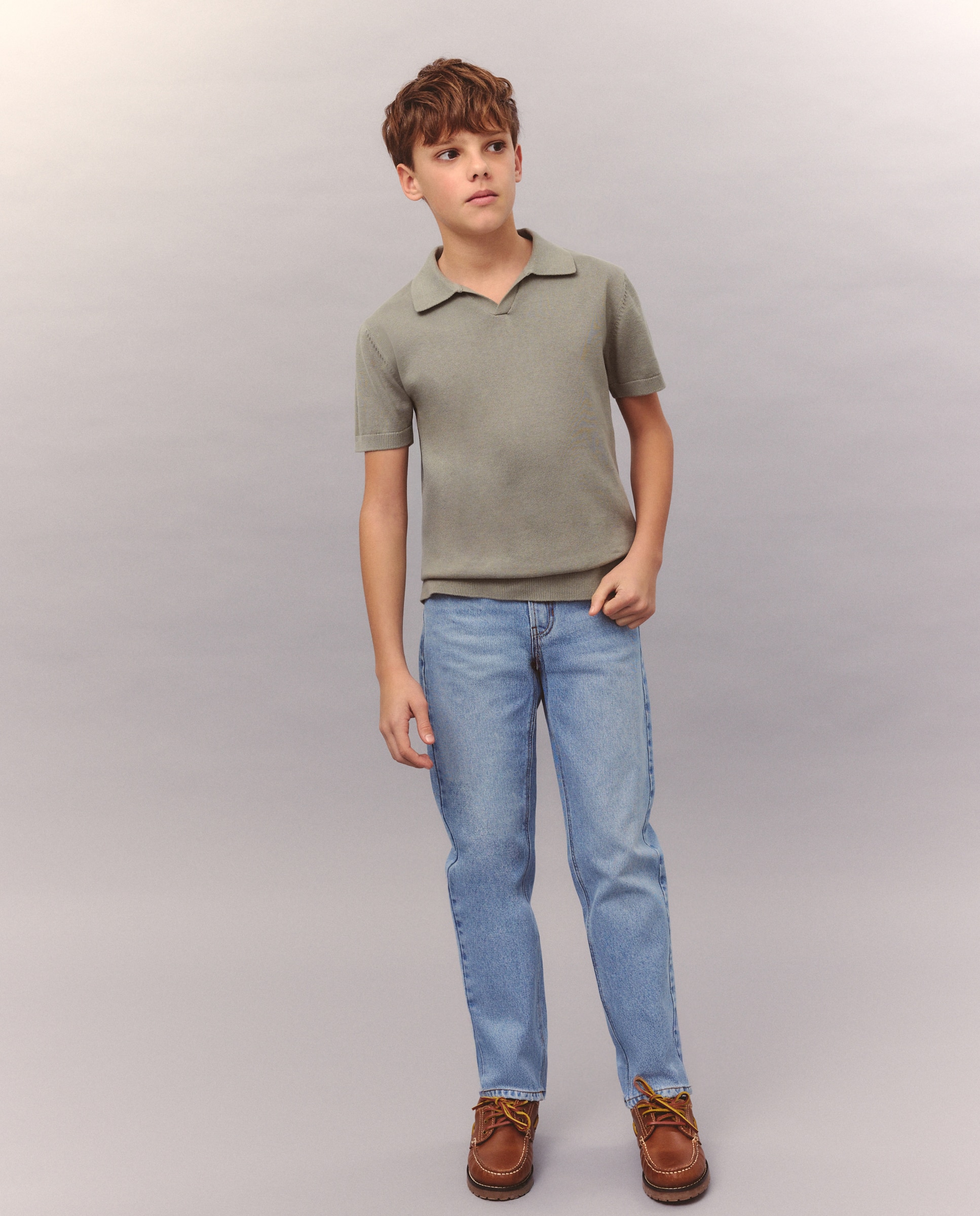 Polo de Tricot com Manga Curta Kids El Corte Inglés 520 Caqui-2