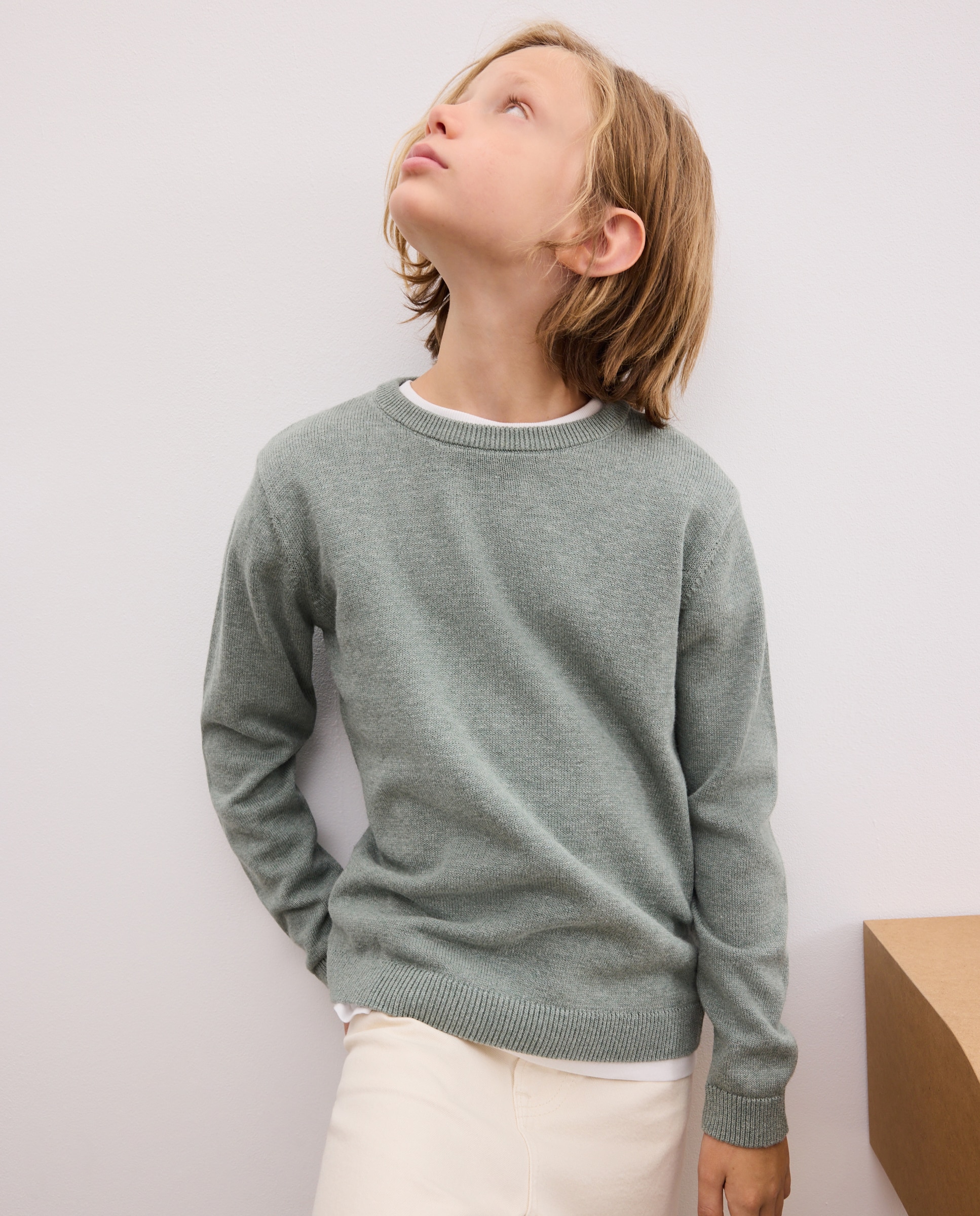Jersey de niño básico liso cuello caja - Kids El Corte Inglés - Verde Verde-1