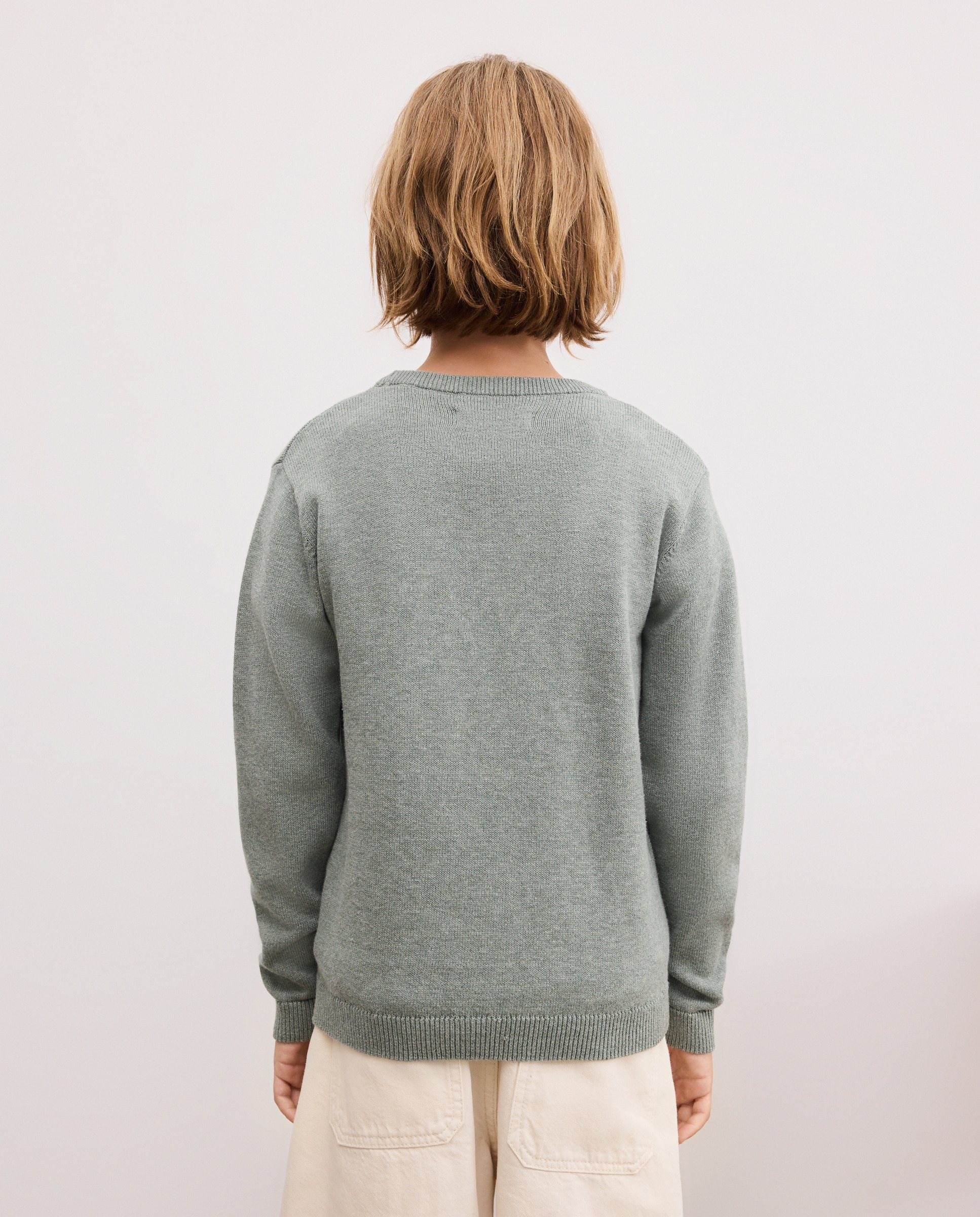 Jersey de niño básico liso cuello caja - Kids El Corte Inglés - Verde Verde-3
