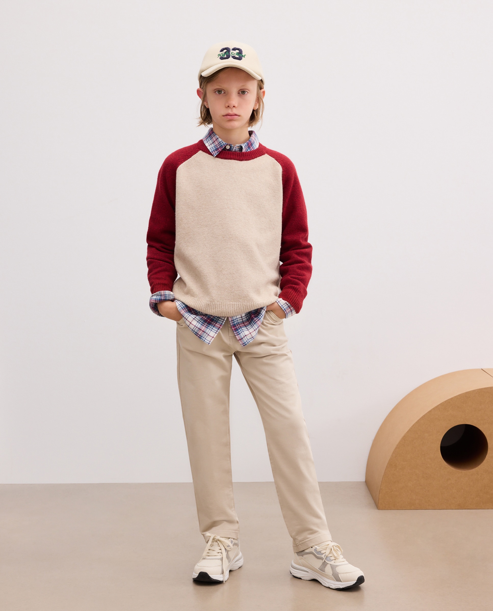 Jersey liso con cuello caja de niño - Kids El Corte Inglés - 850 Piedra 850 Piedra-2