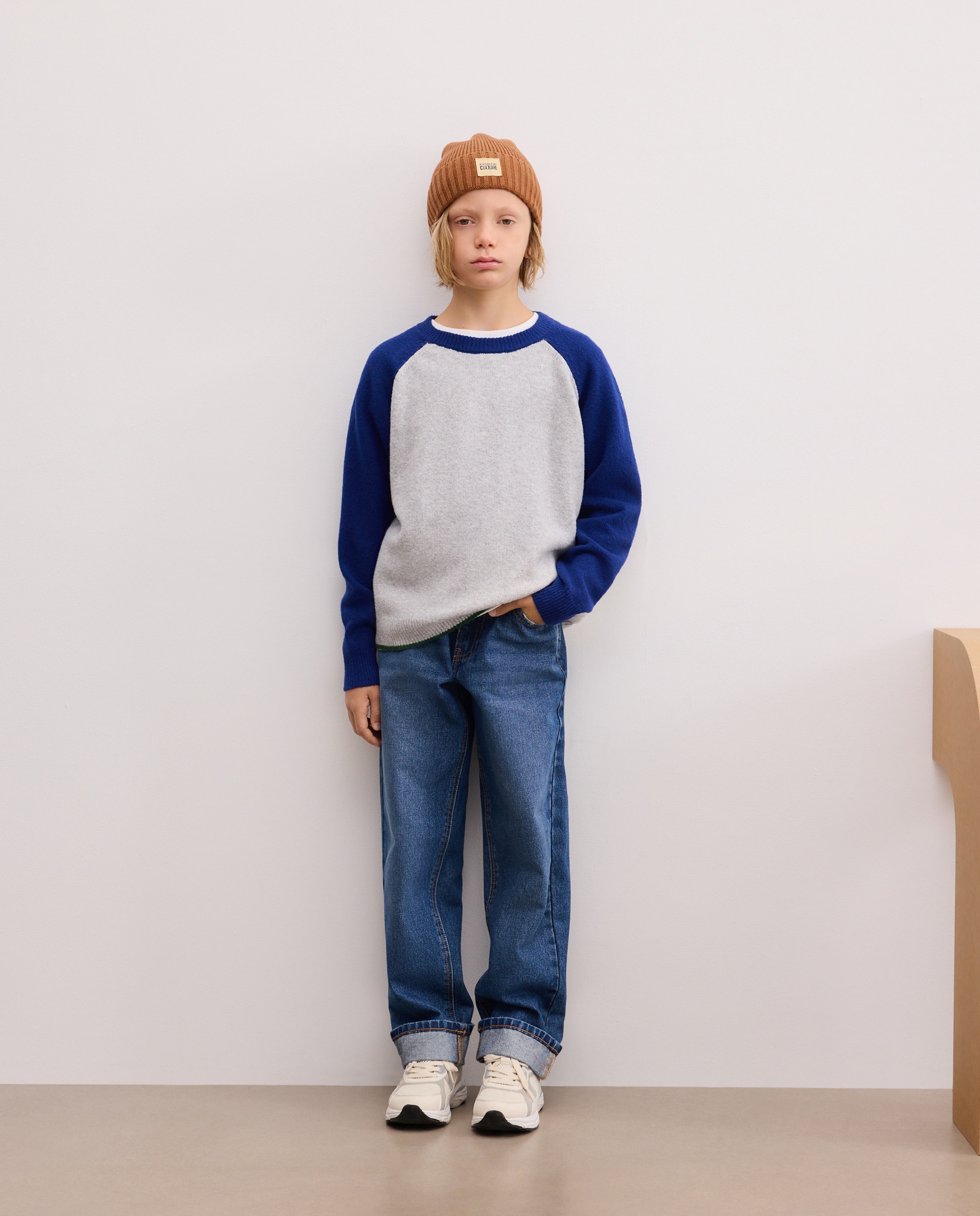 Jersey liso con cuello caja de niño - Kids El Corte Inglés - Gris claro Gris claro-2