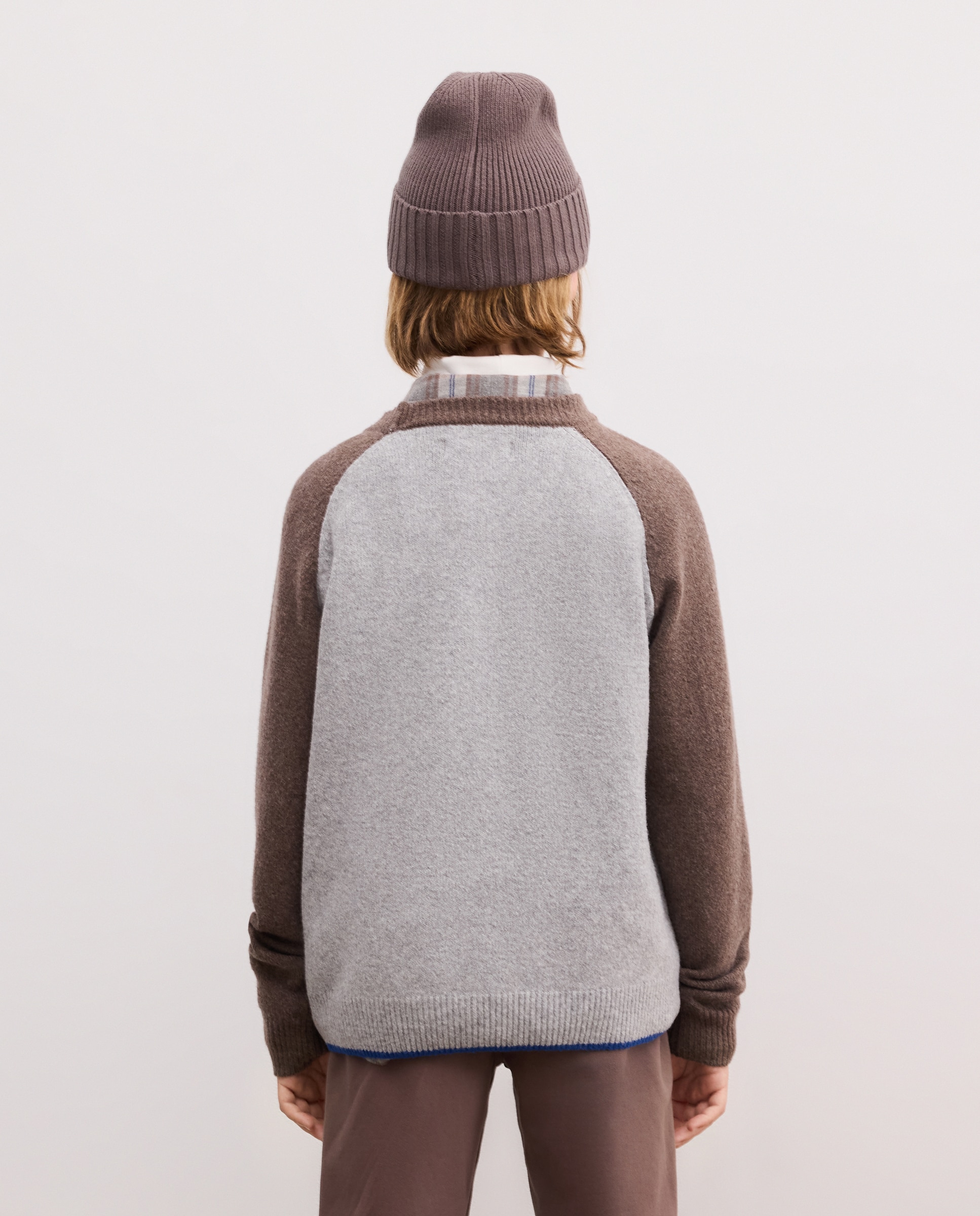 Jersey liso con cuello caja de niño - Kids El Corte Inglés - 820 Gris medio 820 Gris medio-3