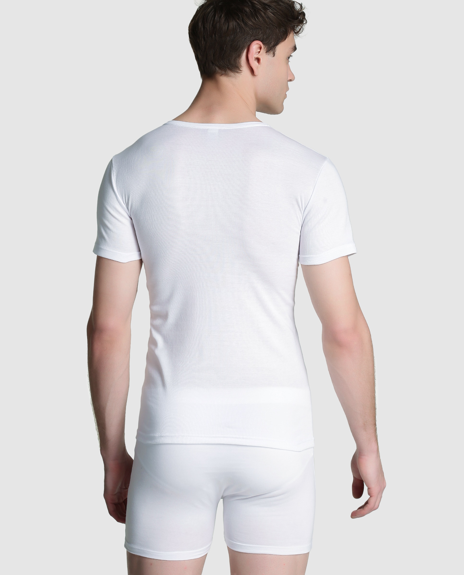 Camisola interior de homem Ferrys branca de manga curta Branco-2