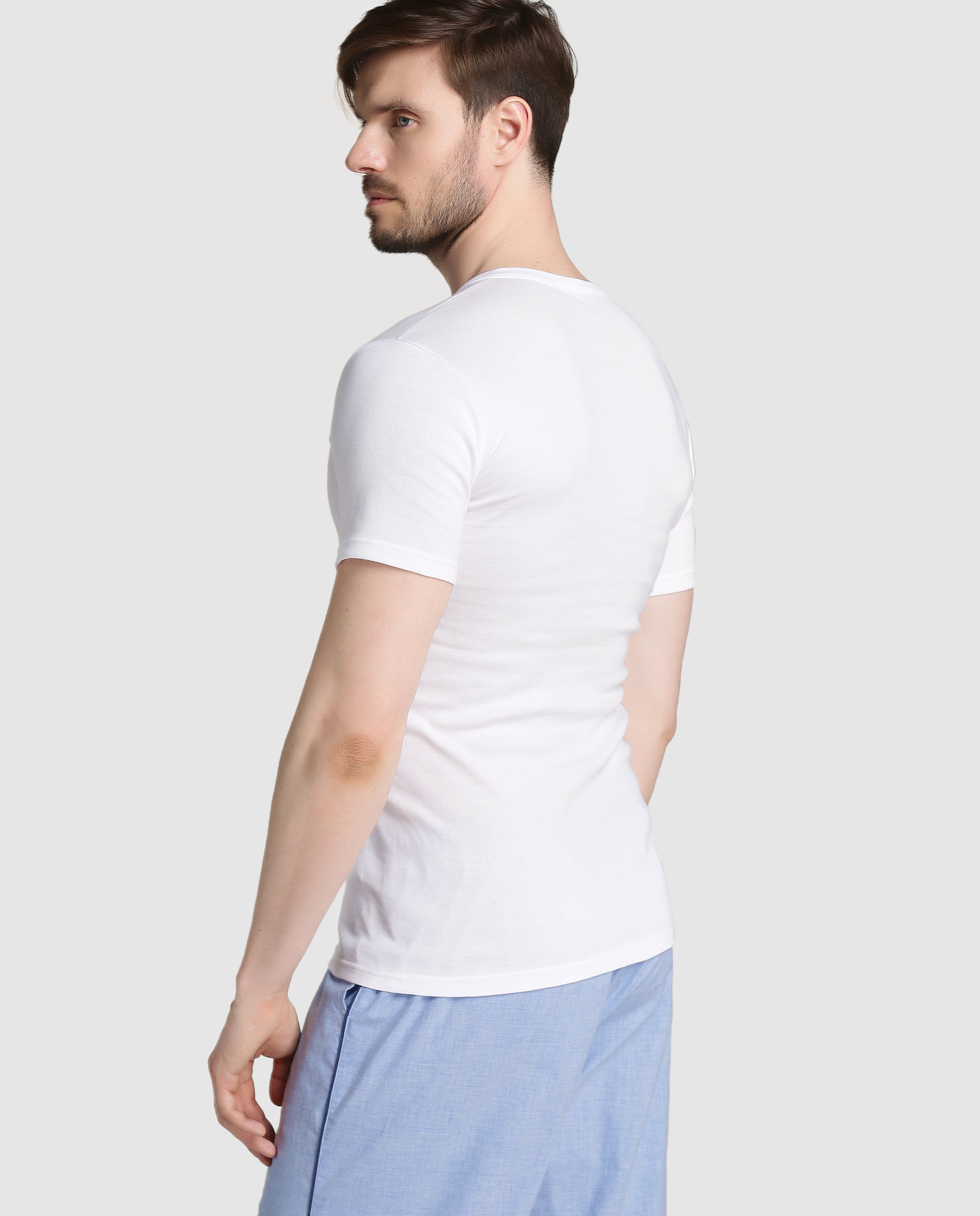 Camisola interior de homem Ferrys branca de manga curta Branco-2