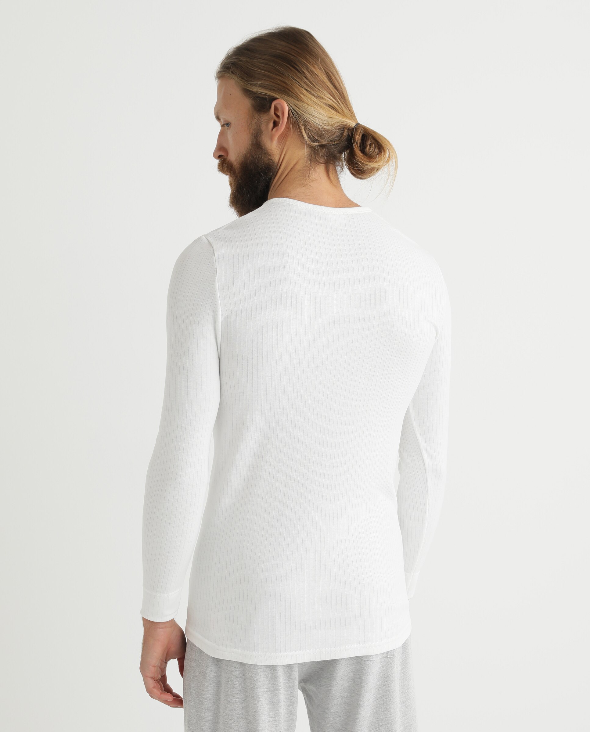 Camiseta interior de hombre blanca de manga larga - Damart - Blanco Blanco-2