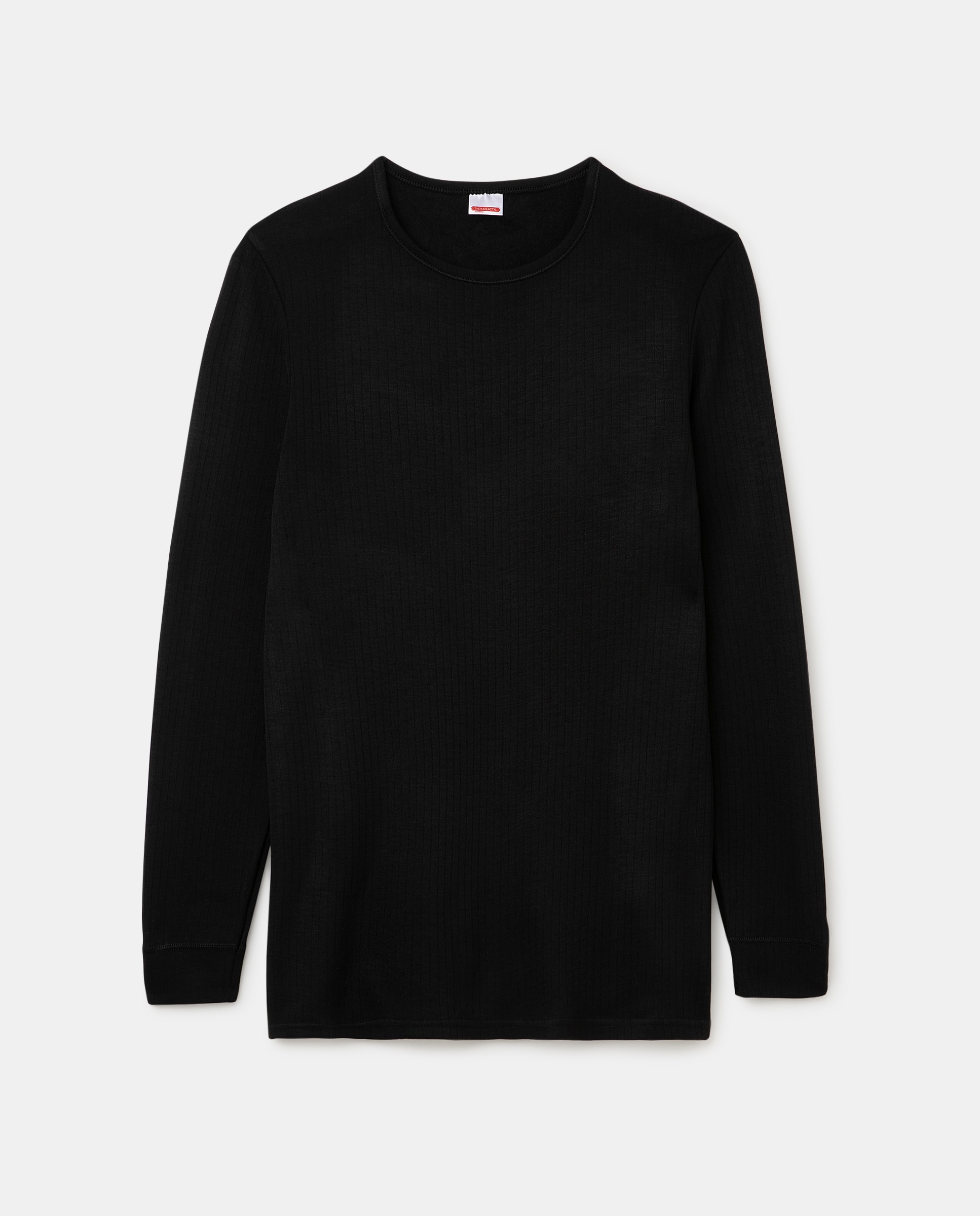 Camisola Thermolactyl com Gola de Redondo, Canelado de Forro Polar e Manga Comprida Preto-3