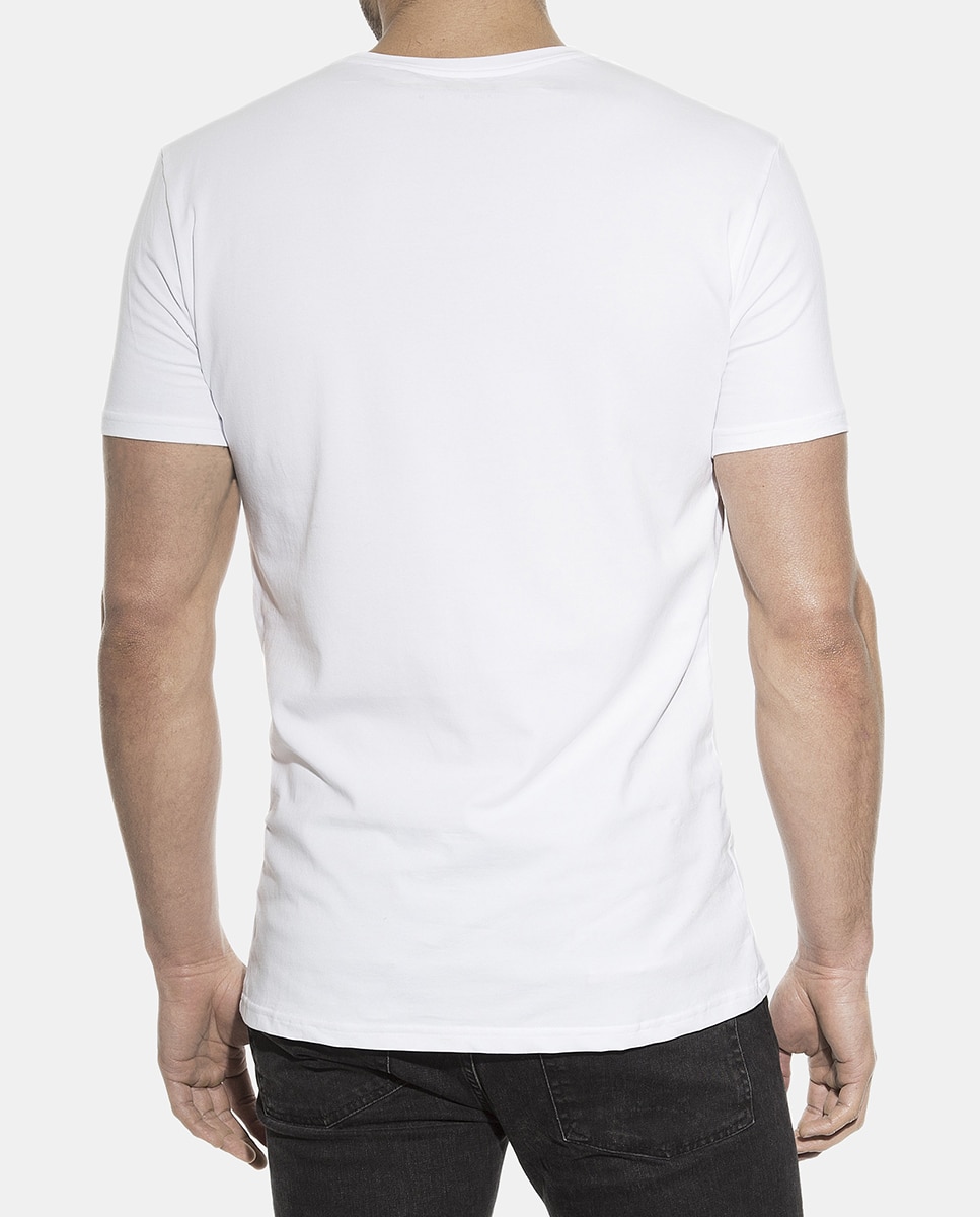 Pack de duas camisolas interiores de homem Bread & Boxers brancas de manga curta Branco-2