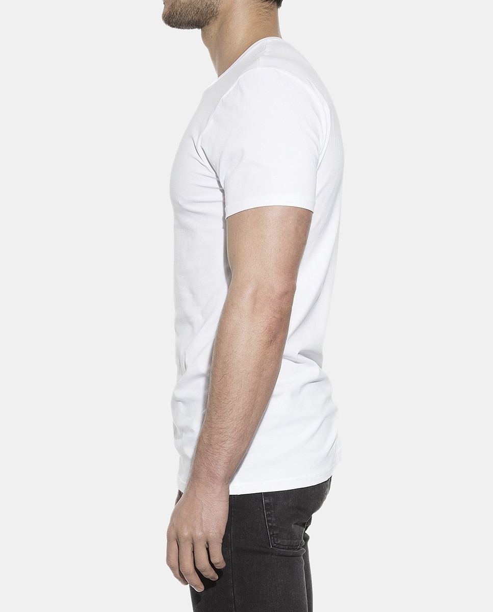 Pack de duas camisolas interiores de homem Bread & Boxers brancas de manga curta Branco-3