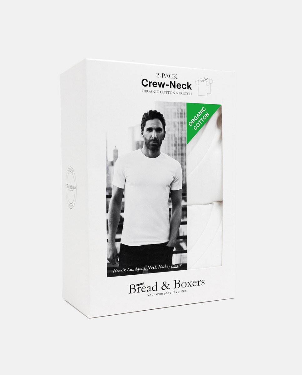 Pack de duas camisolas interiores de homem Bread & Boxers brancas de manga curta Branco-4