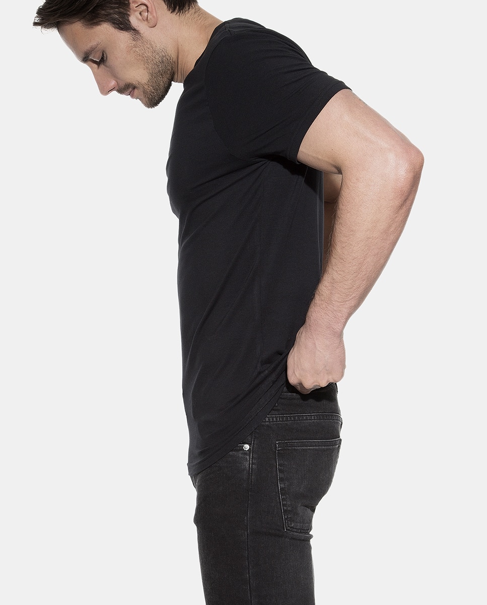 Pack de duas camisolas interiores de homem Bread & Boxers pretas de manga curta Preto-3