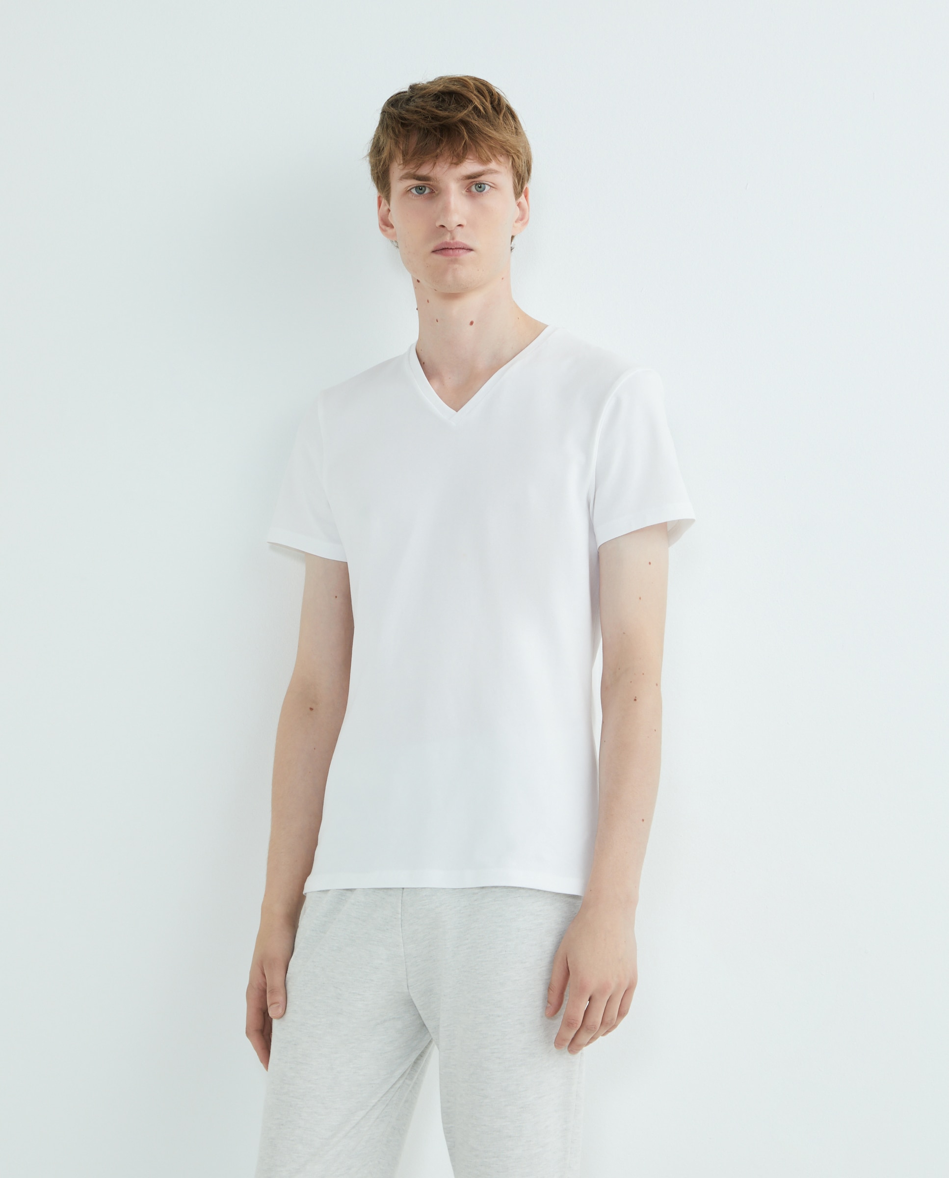 Imagem 0 de Pack de 2 T-shirts Elásticas com Decote em Bico - Branco
