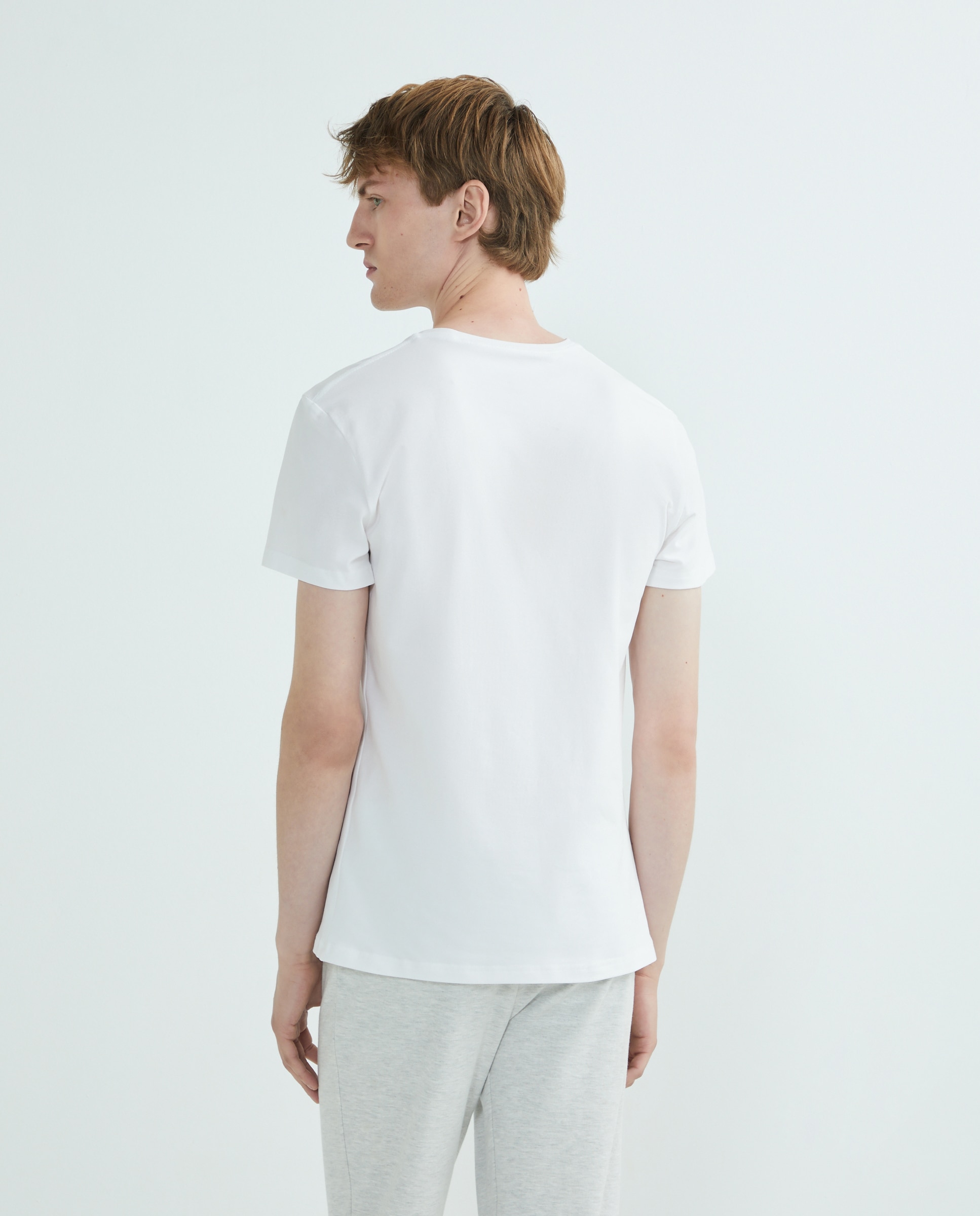 Pack de 2 T-shirts Elásticas com Decote em Bico - Branco Branco-3