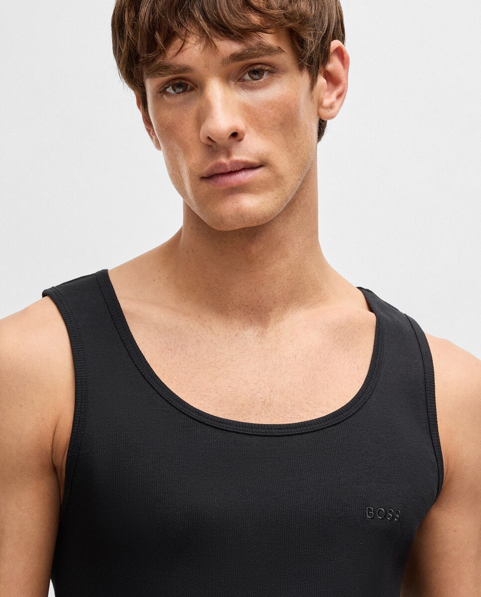Pack de tres camisetas sin mangas de hombre color . - Boss - Negro Negro-2