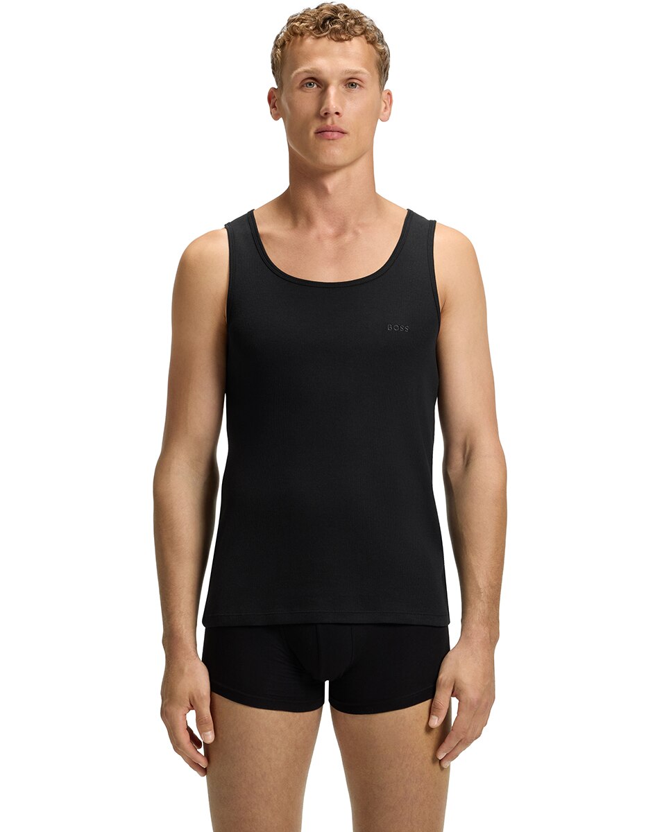 Pack de tres camisetas sin mangas de hombre color . - Boss - Negro Negro-3
