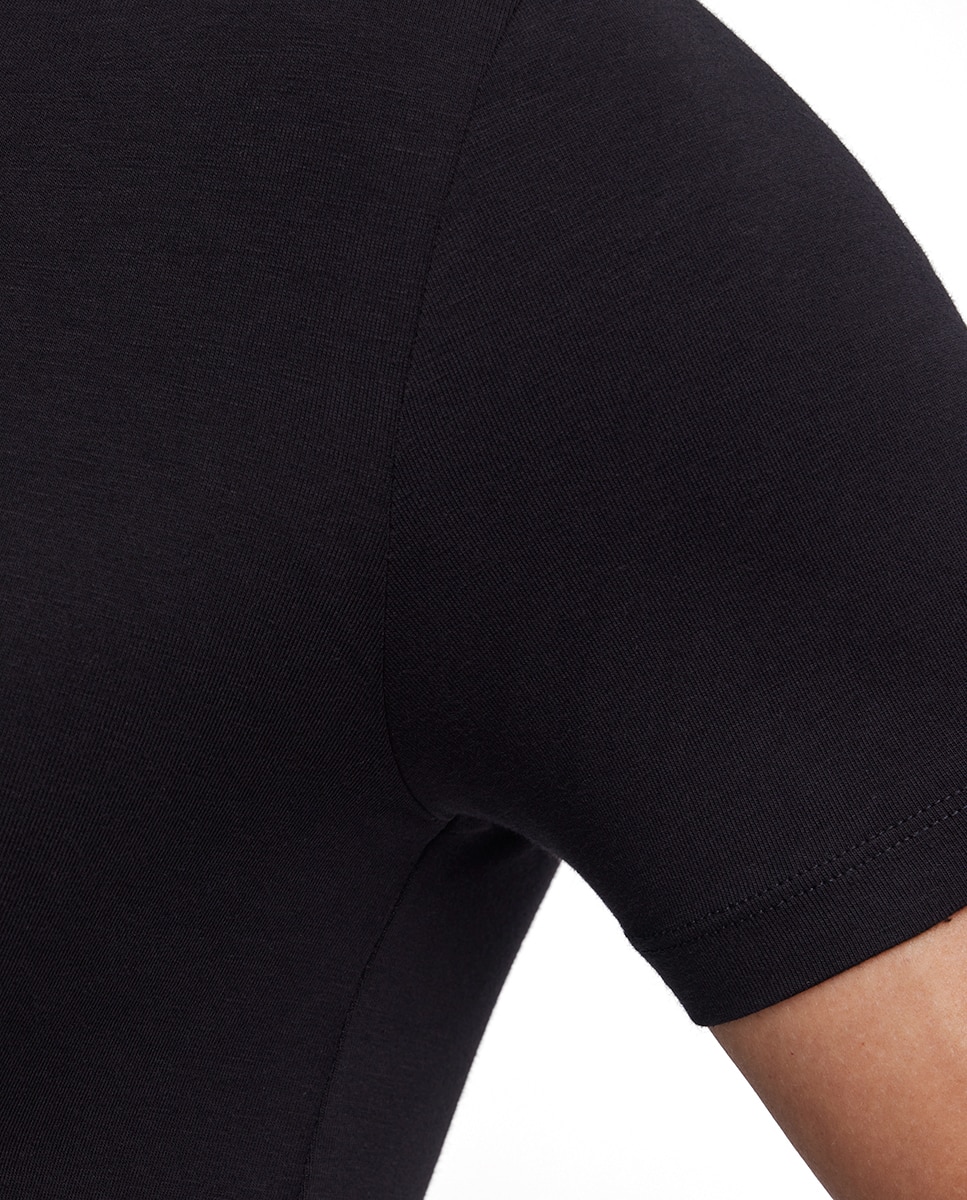 Camiseta lisa de manga corta de hombre - Falke - Negro Negro-4