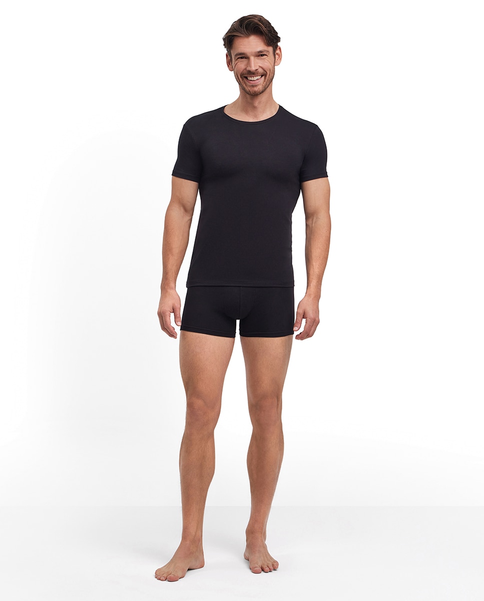 Camiseta lisa de manga corta de hombre - Falke - Negro Negro-5