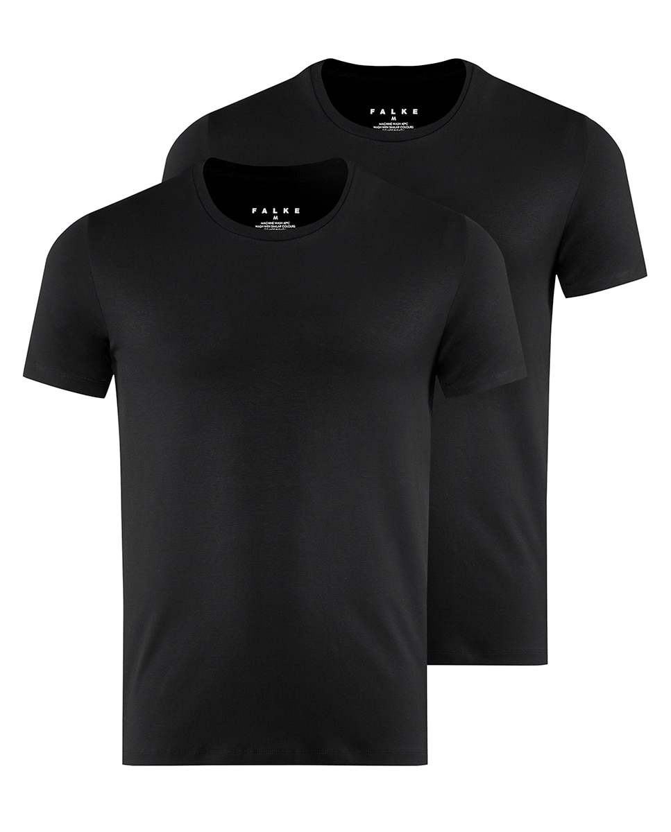 Camiseta lisa de manga corta de hombre - Falke - Negro Negro-6