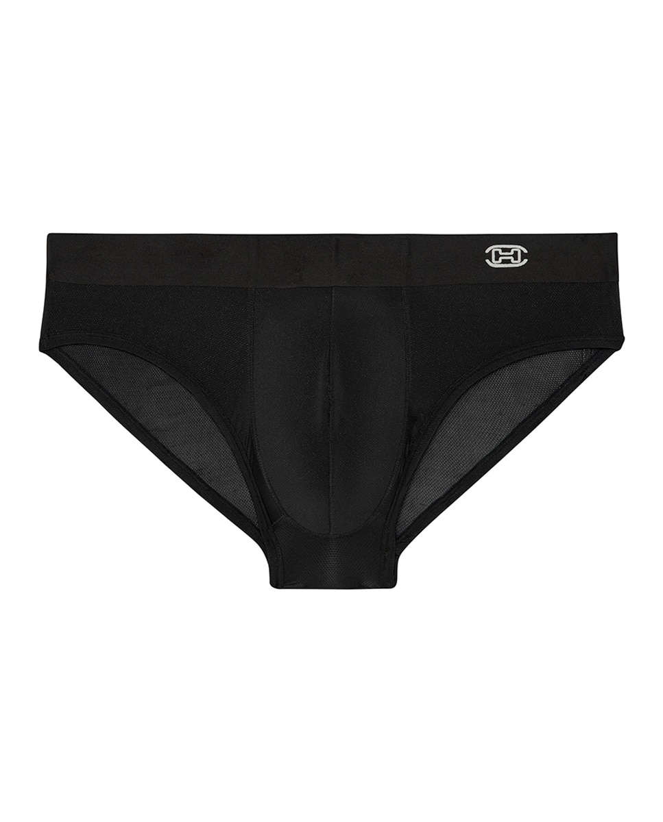Slip Fechado em Poliamida Liso Preto-6