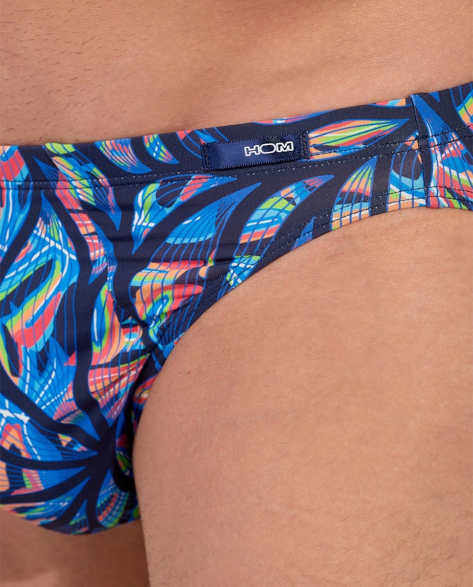 Micro Slip de Malha Fechado em Poliamida Estampado Azul-marinho-4