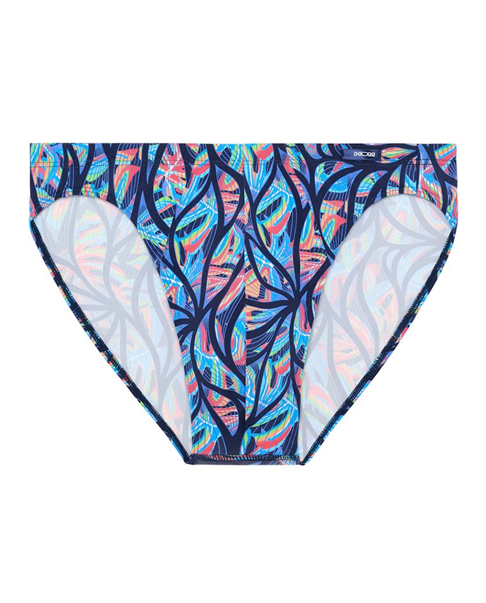 Micro Slip de Malha Fechado em Poliamida Estampado Azul-marinho-5