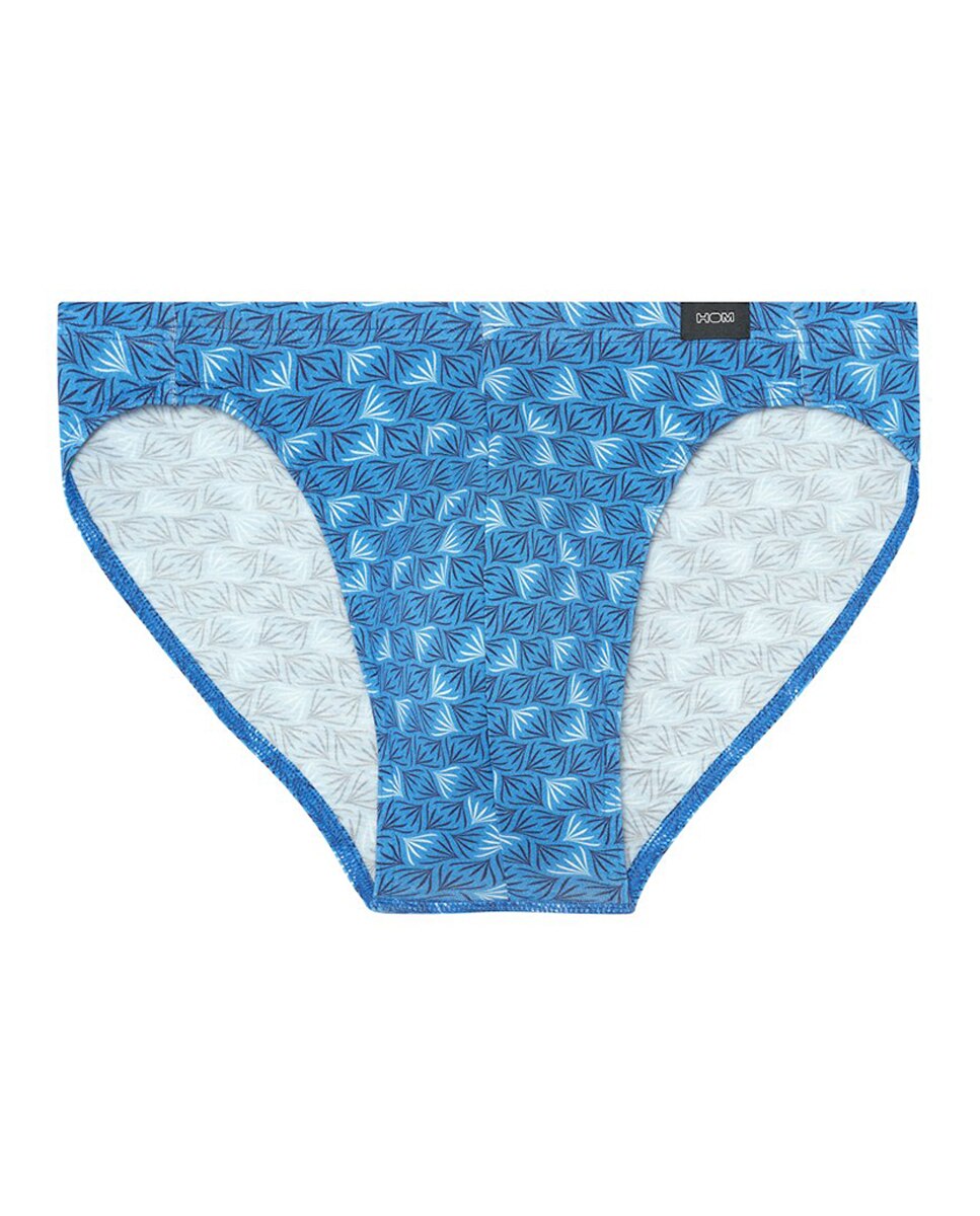 Micro Slip Fechado de Malha em Modal e Algodão Estampado Azul-índigo-5