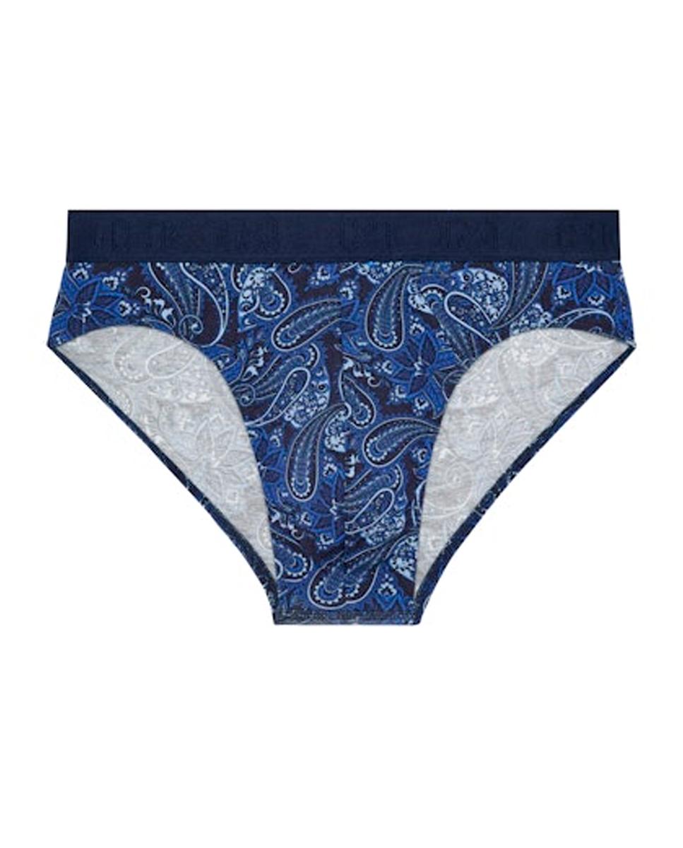 Imagen 0 de Slip de punto cerrado en algodón y modal estampado de hombre Azul marino