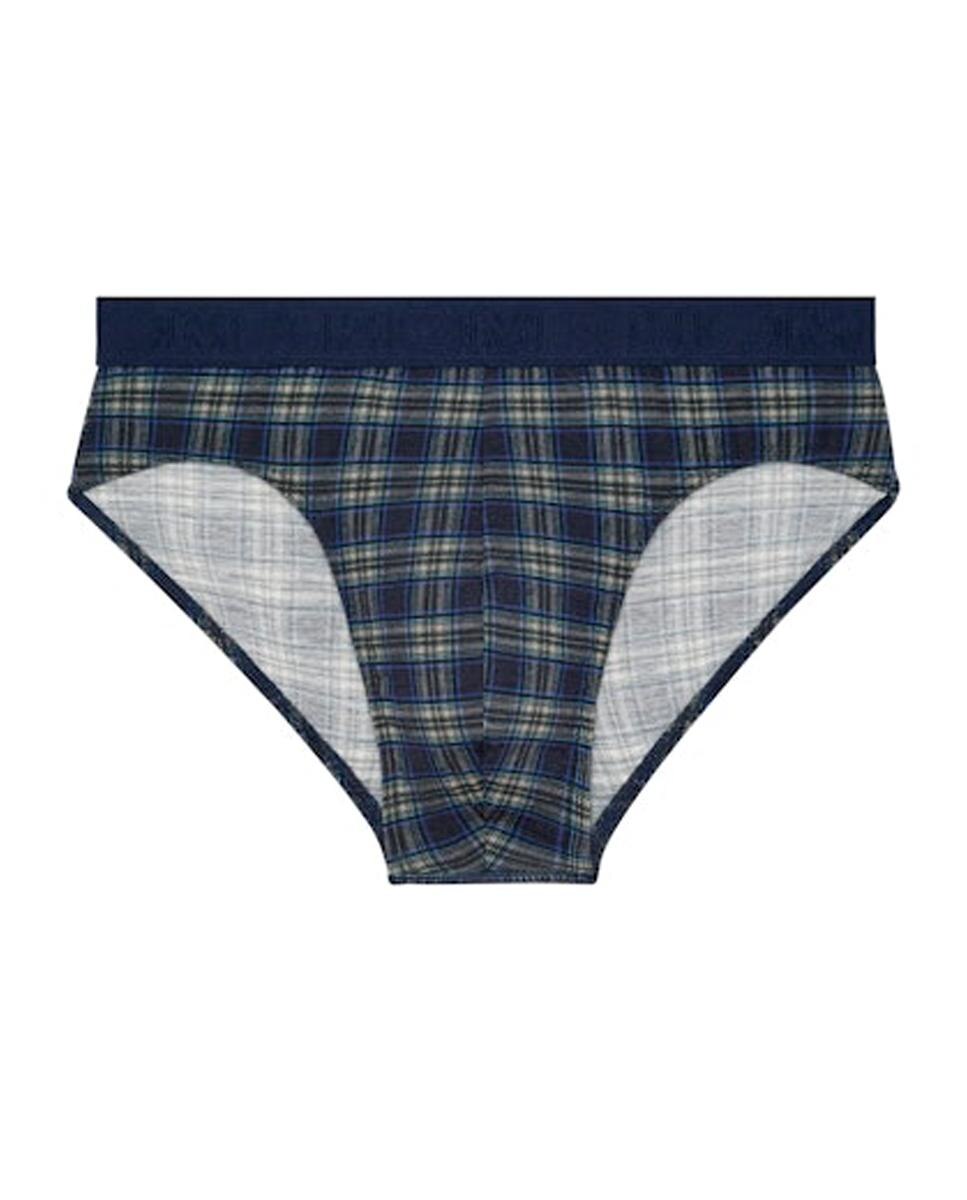 Imagen 0 de Slip de punto abierto en algodón y modal estampado de hombre Azul marino