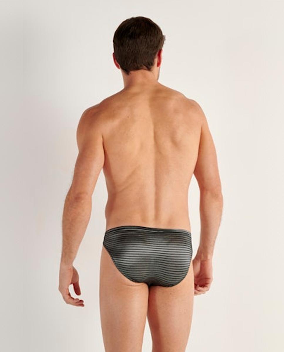 Slip de Malha Fechada em Micromodal às Riscas Preto-3