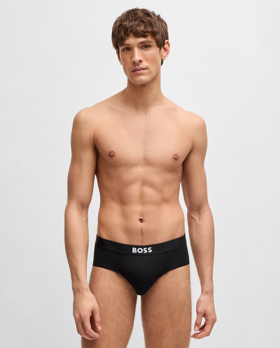 Pack de tres slips de hombre en algodón - Boss - Negro Negro-2