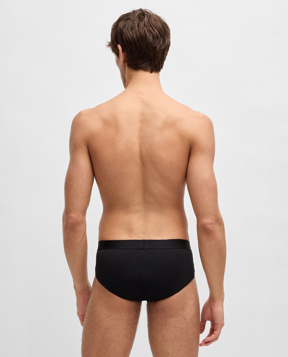 Pack de tres slips de hombre en algodón - Boss - Negro Negro-3