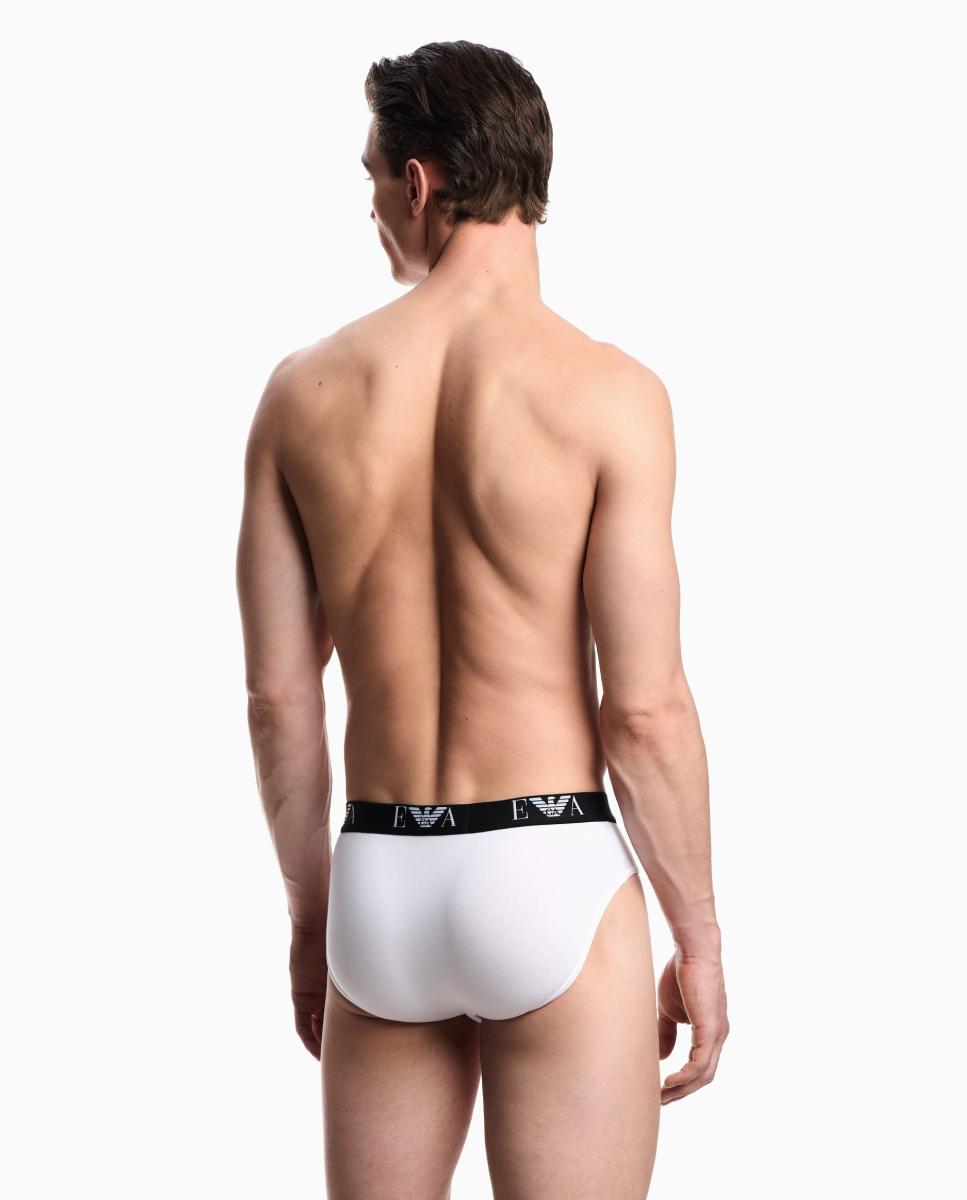 Pack de tres slip de hombre de algodón - Armani - Blanco Blanco-3