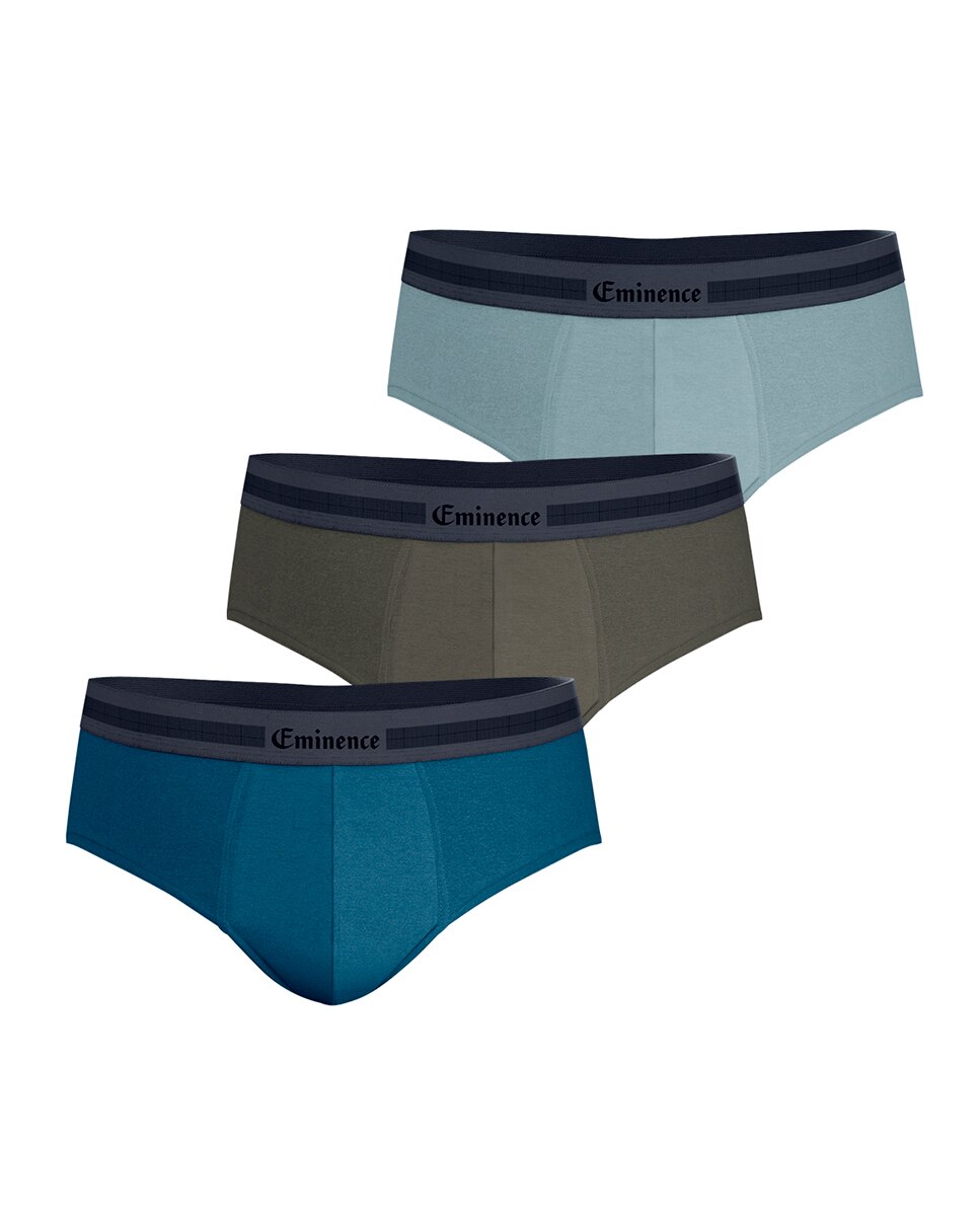 Pack de 3 Slips Combinados de Malha Multicolor-3